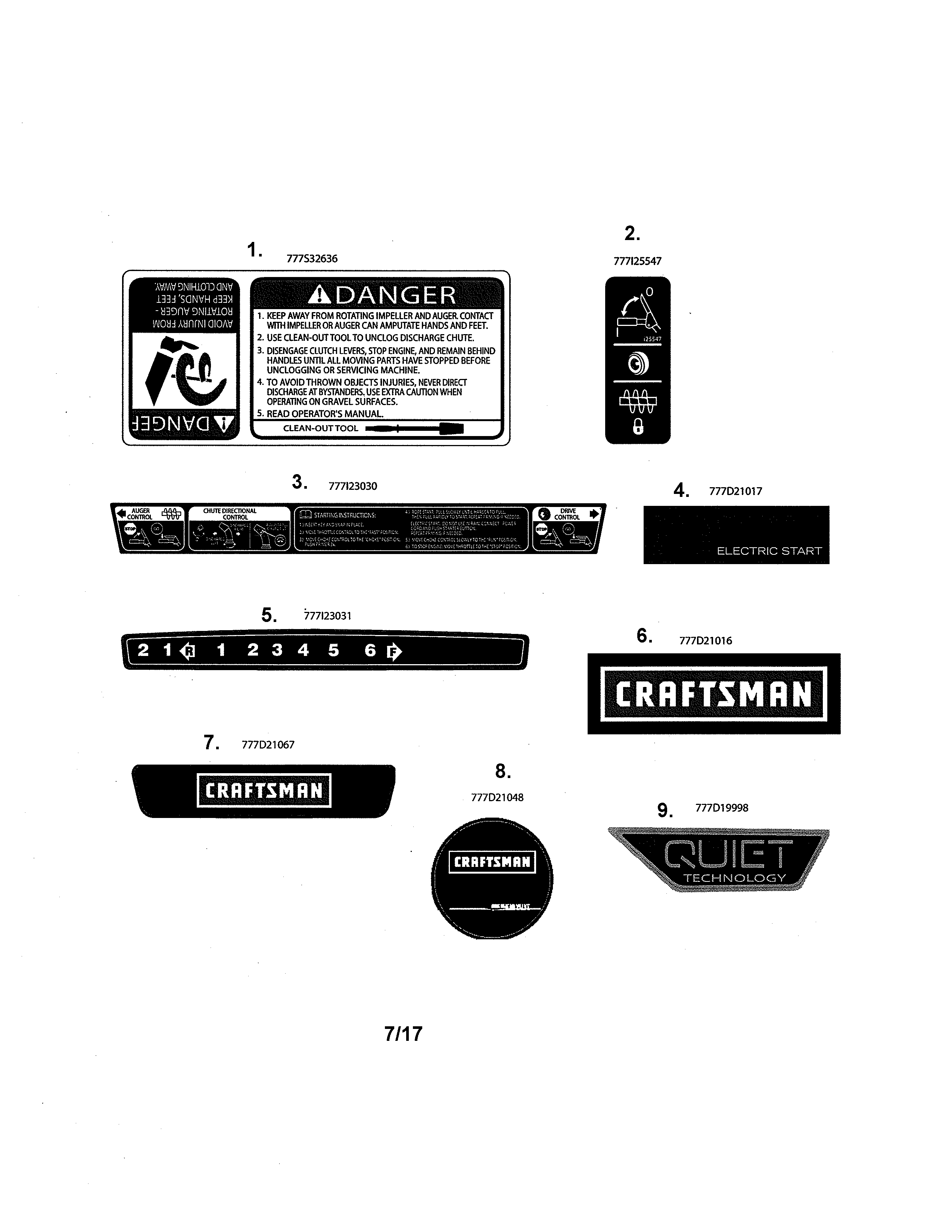 Craftsman 247887890 decals diagram