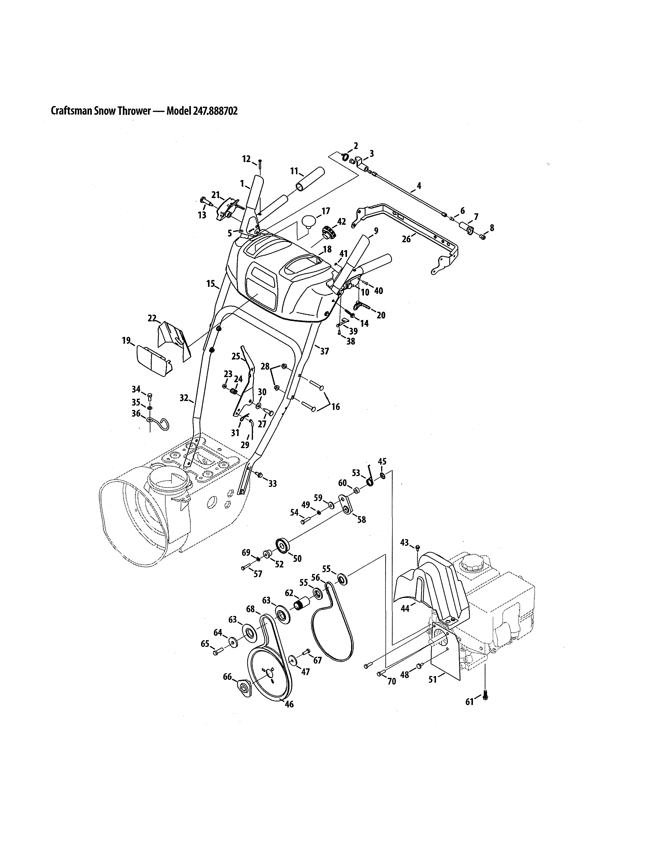 Craftsman 247888702 handles/engines diagram