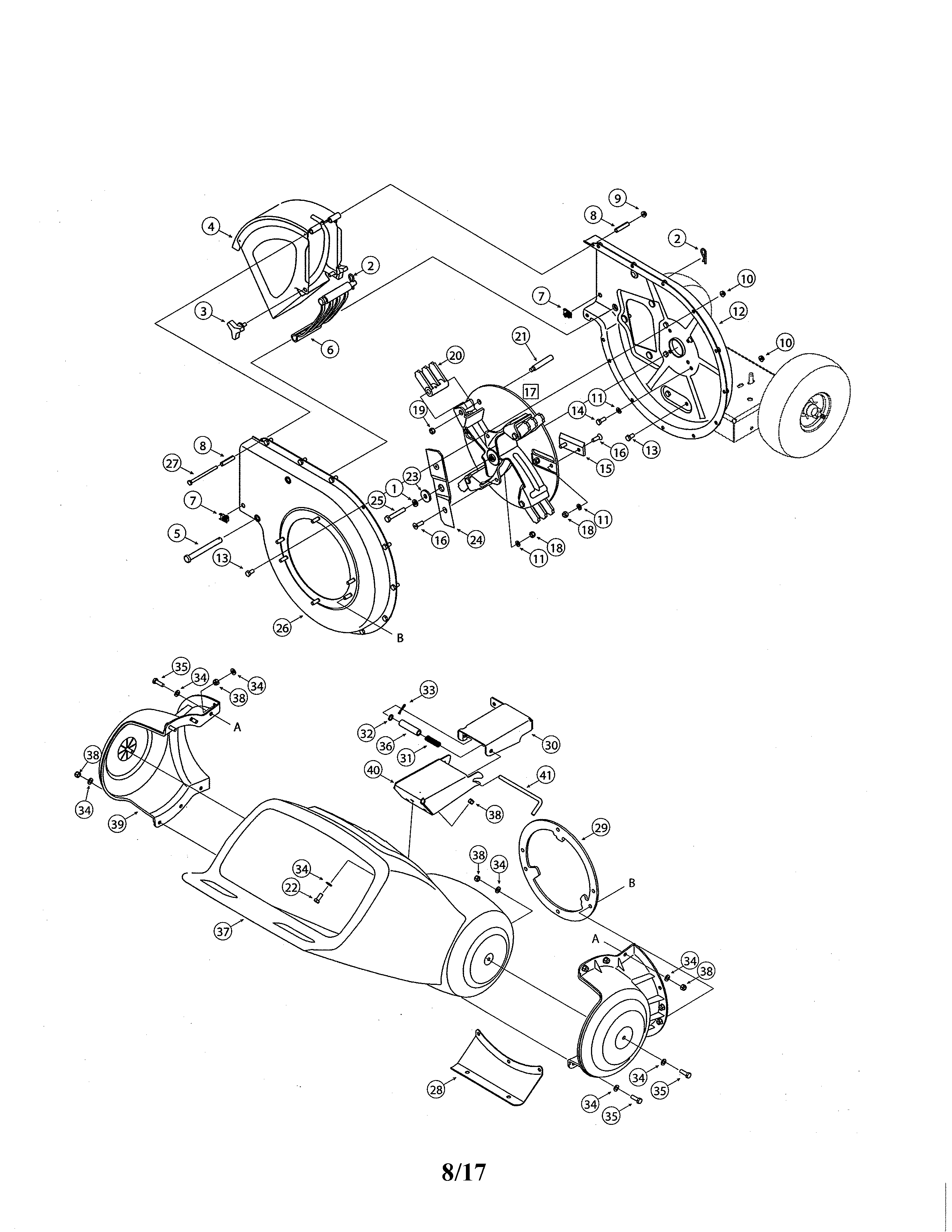 MTD 24A-464M799 impeller/hopper diagram