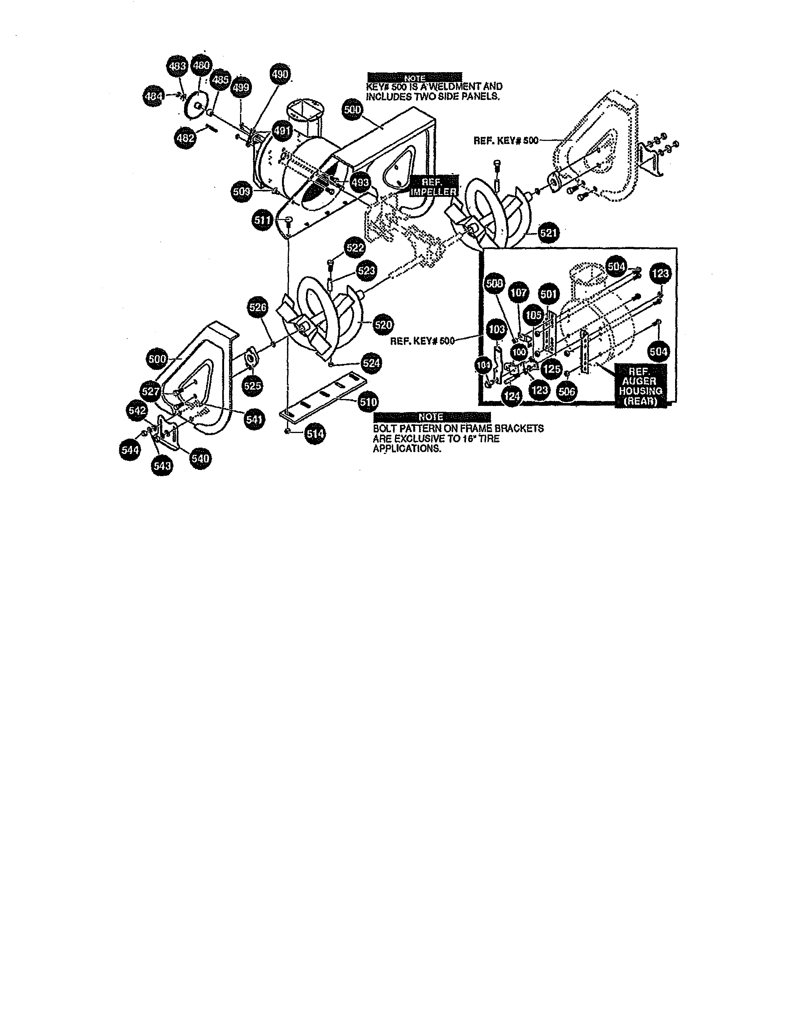 Noma G2474010 auger housing assembly diagram