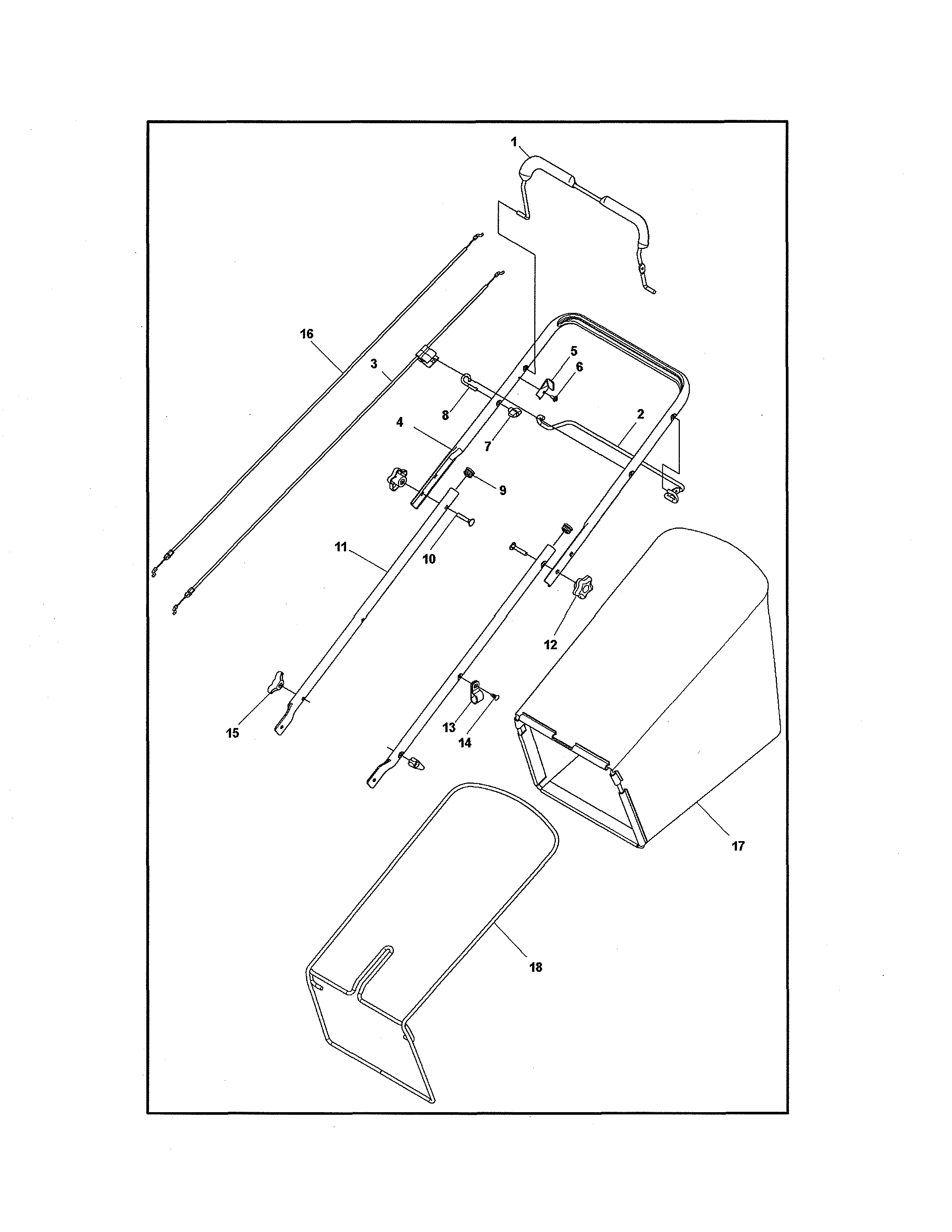 Husqvarna LC221A-96145003500 handle diagram