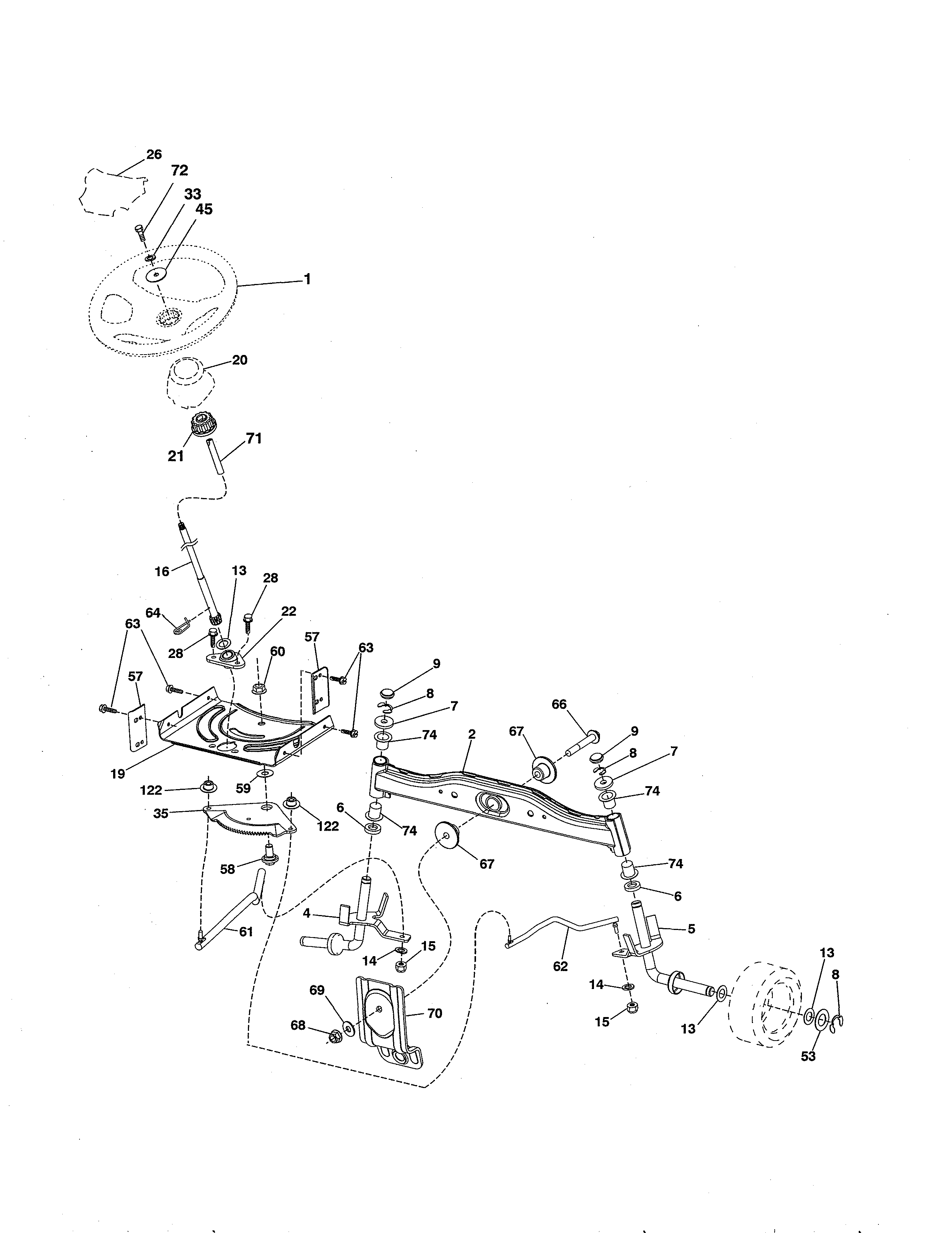 Murray MS18542-96044000800 steering diagram
