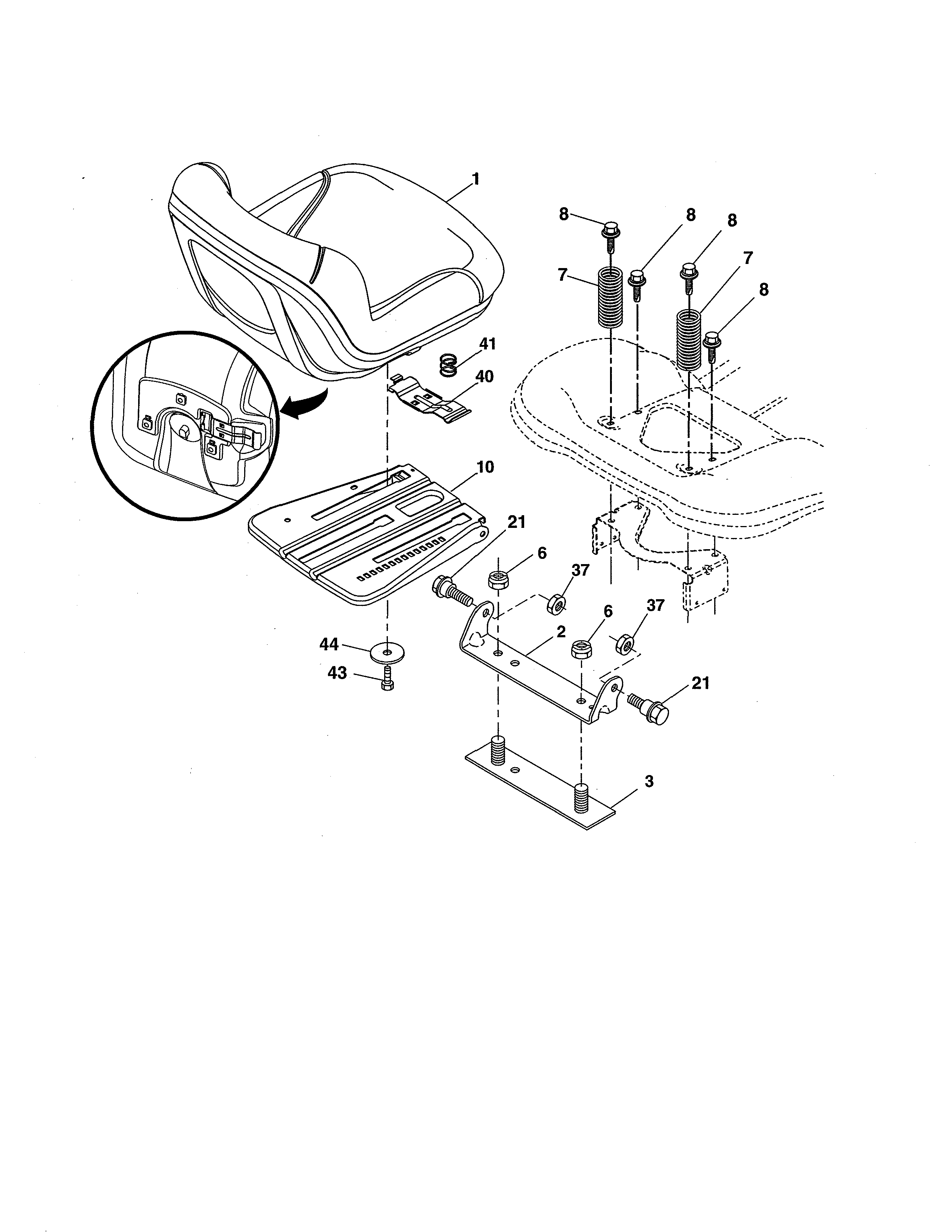 Murray MS18542-96044000800 seat diagram