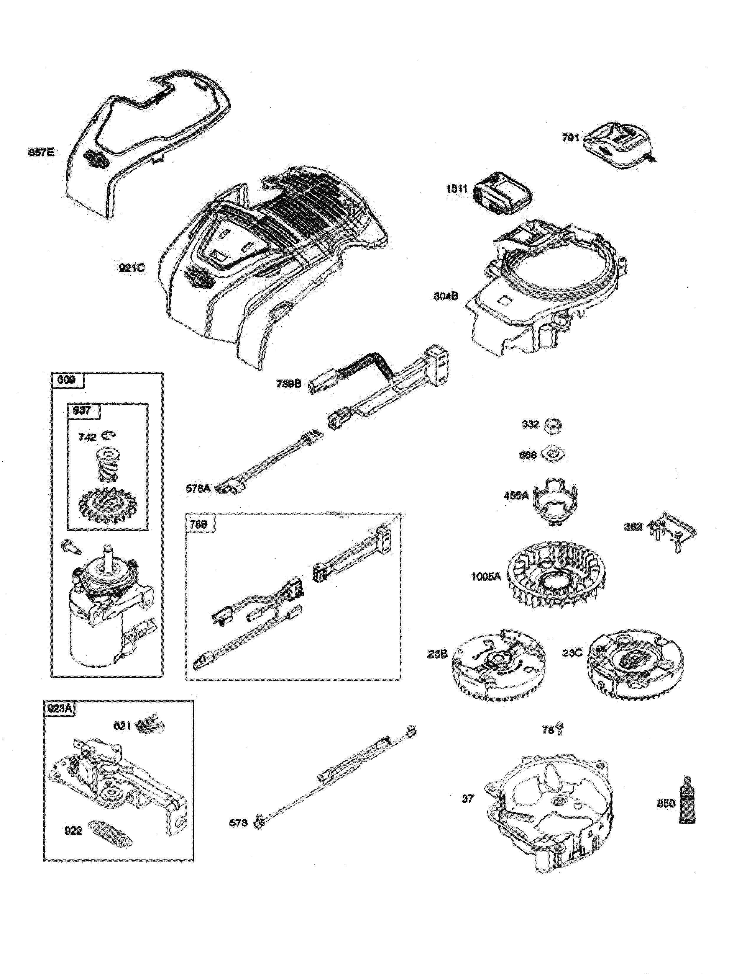 Husqvarna LC221A-96145003500 starter motor/flywheel diagram