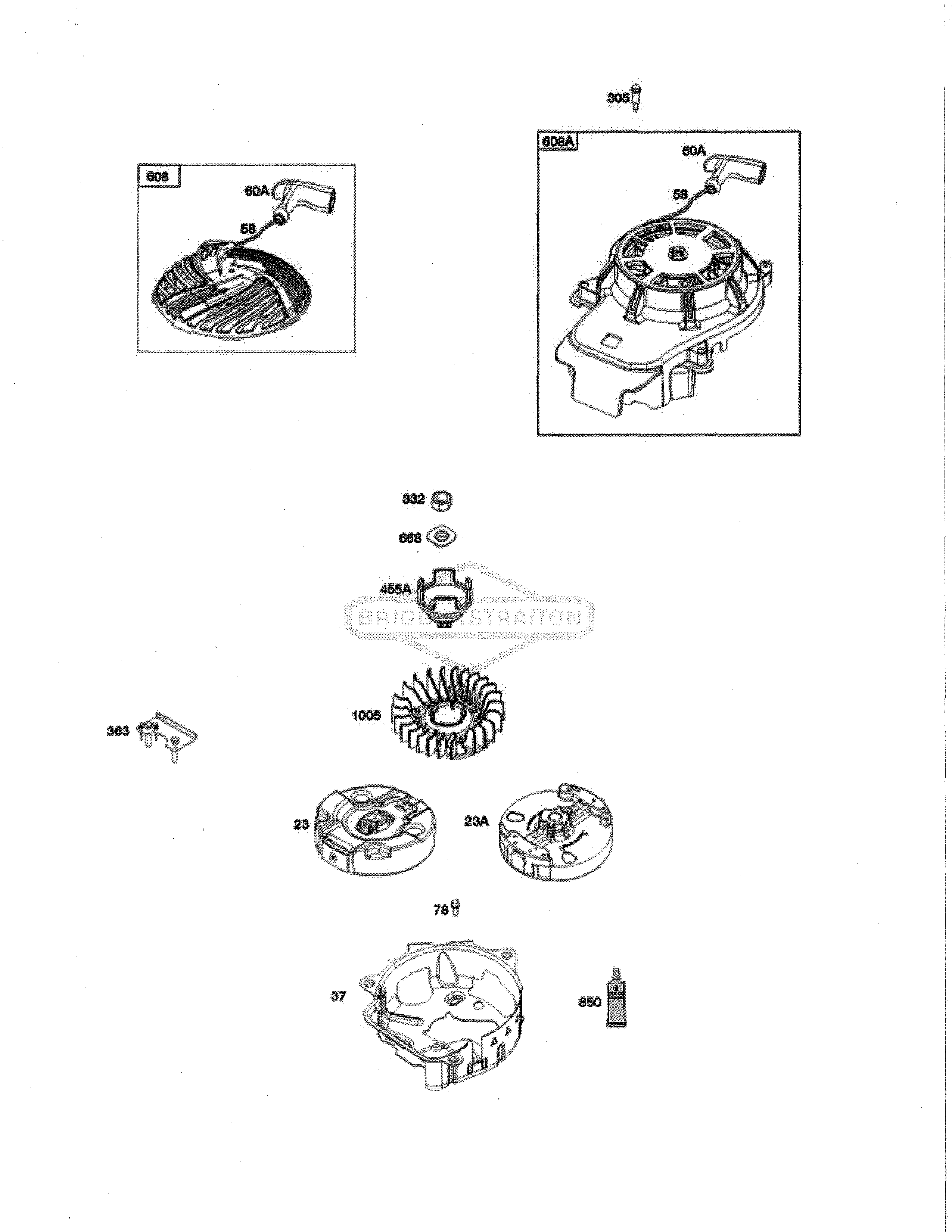 Husqvarna LC221A-96145003500 rewind starter/flywheel diagram