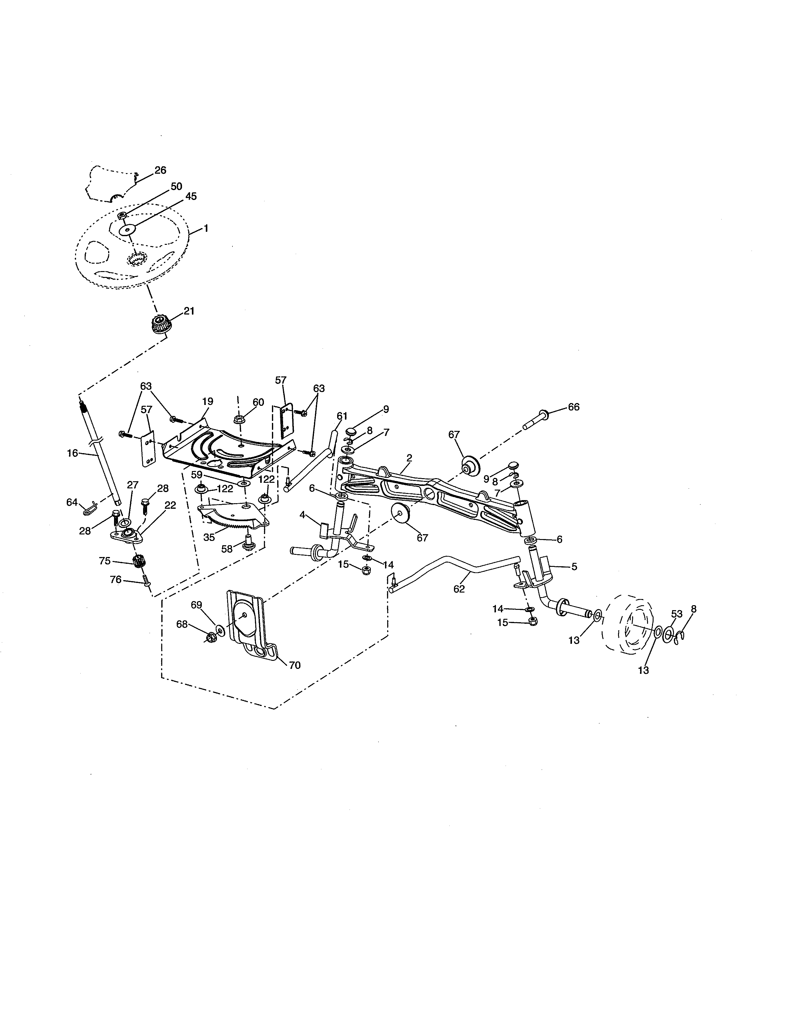 Craftsman 917990360 steering assembly diagram
