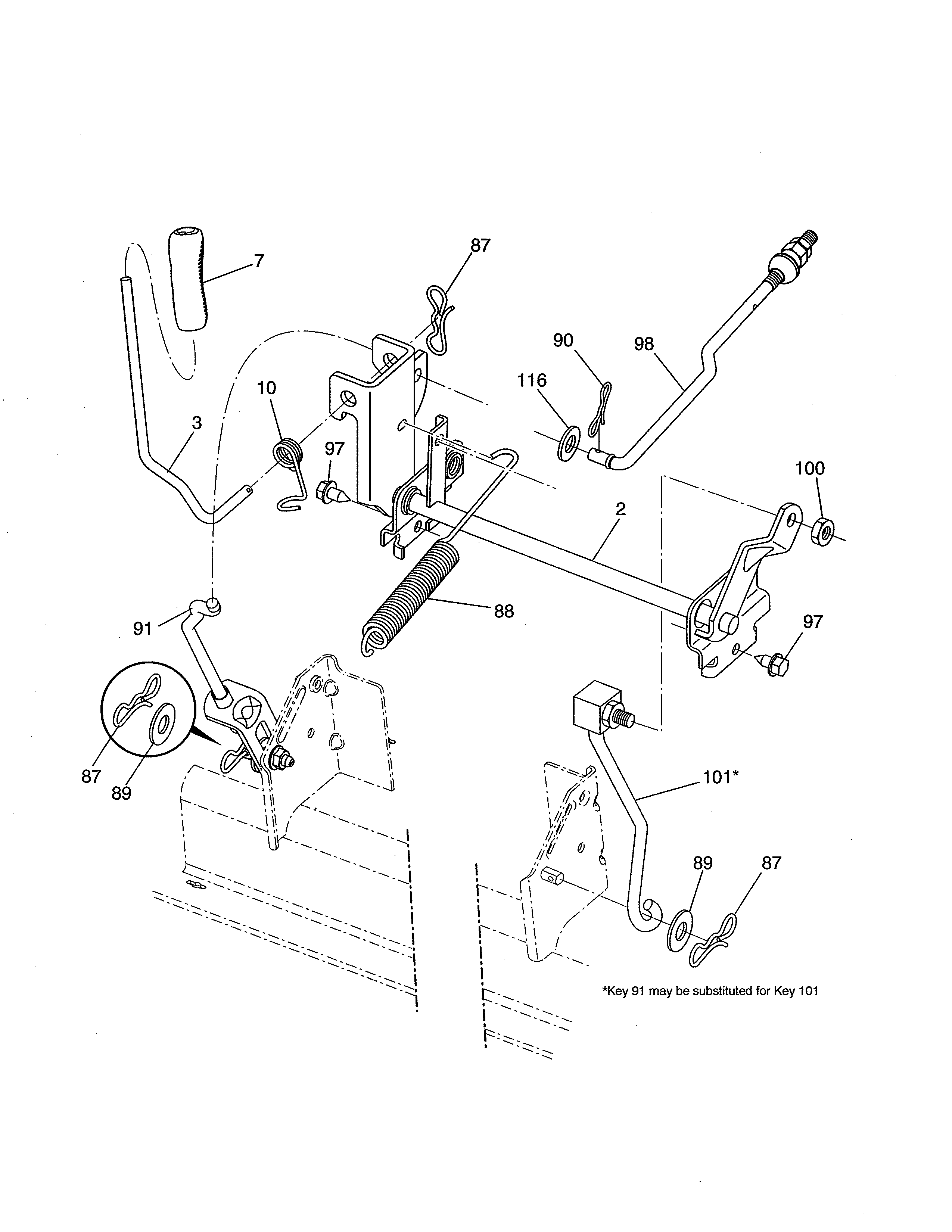 Craftsman 917990360 mower lift diagram