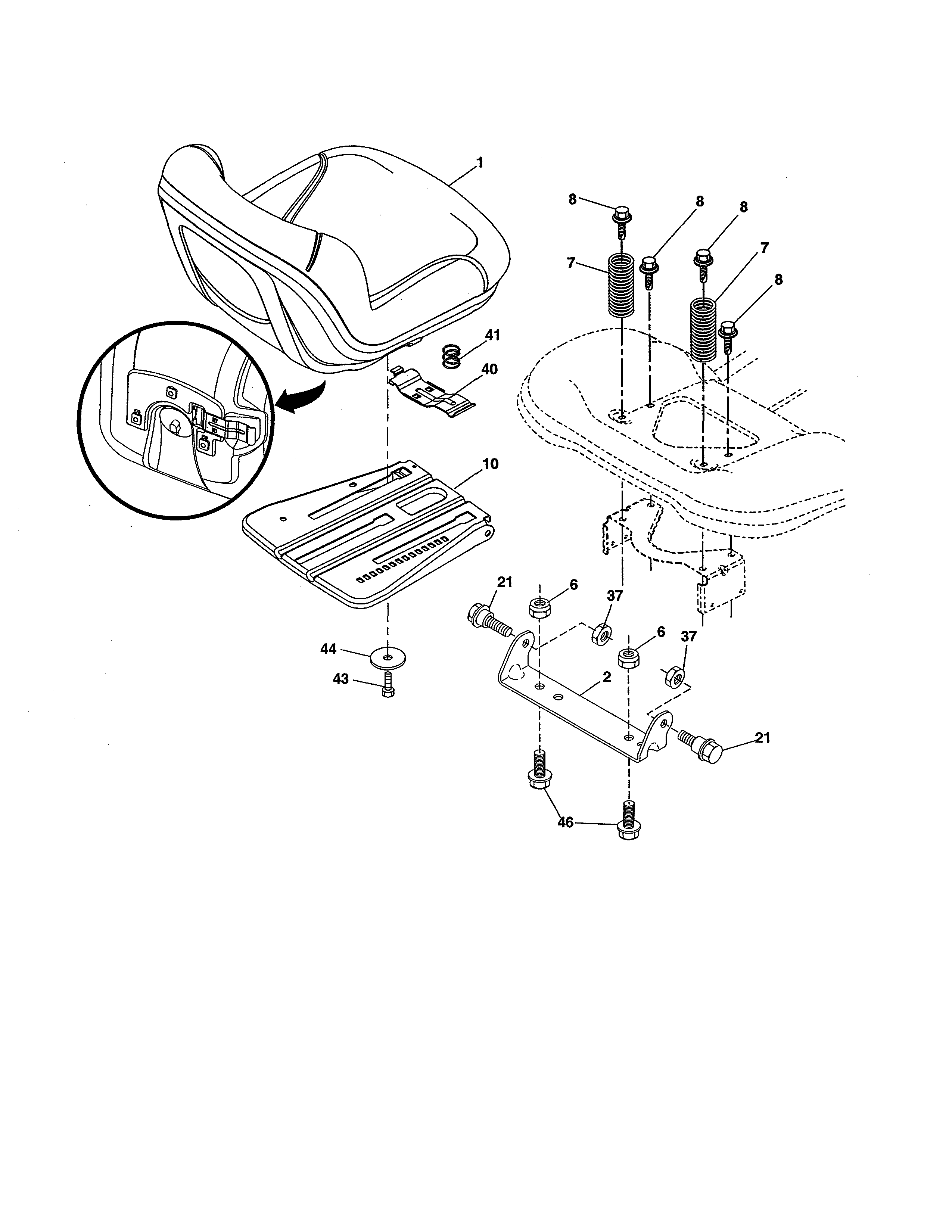 Craftsman 917990360 seat assembly diagram