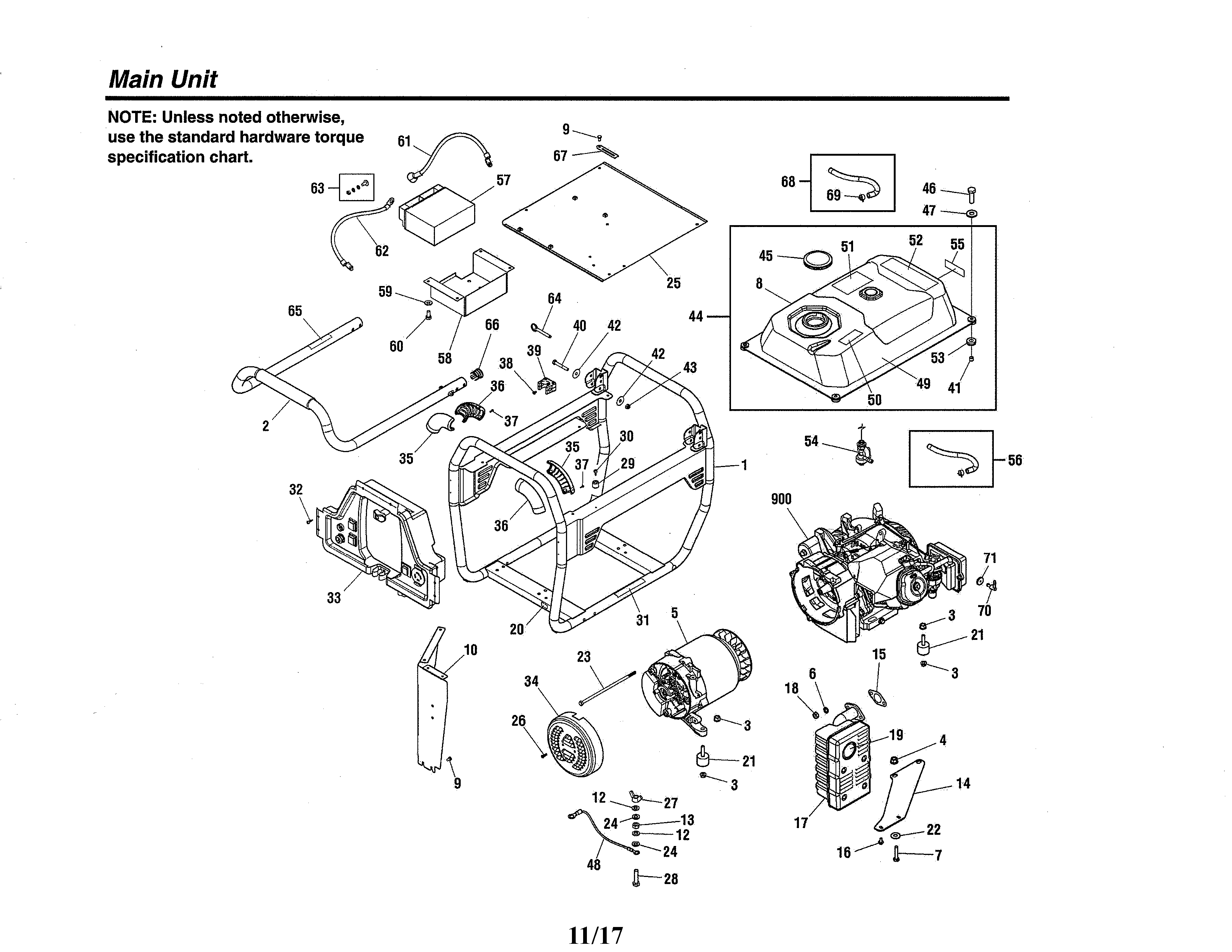 Troybilt 030477A-01 main unit diagram