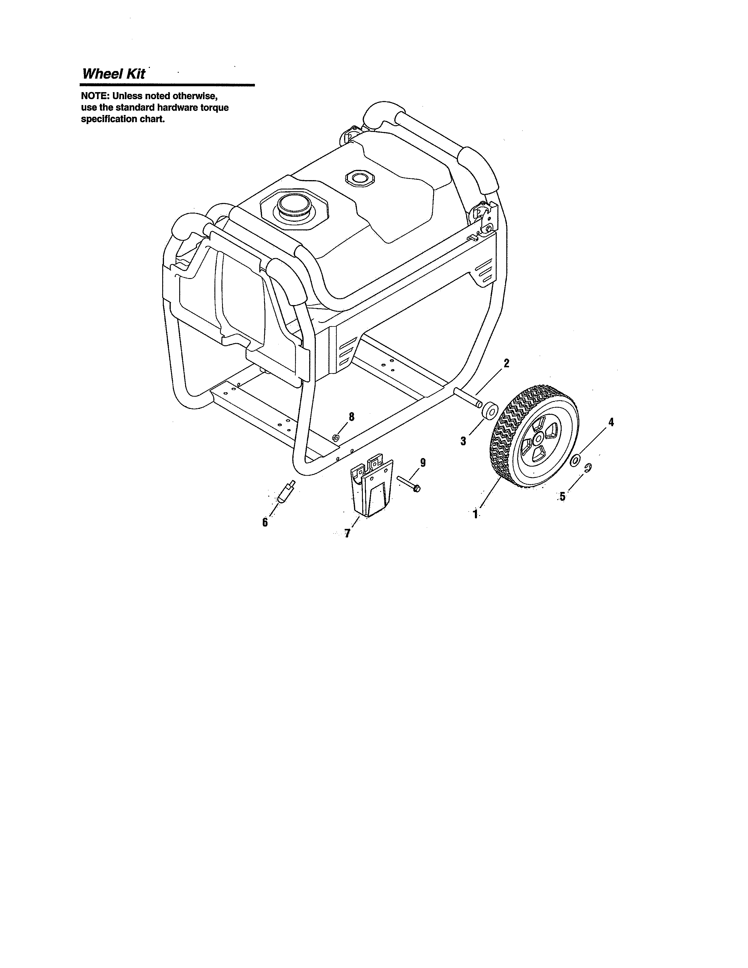 Troybilt 030477A-01 wheel kit diagram