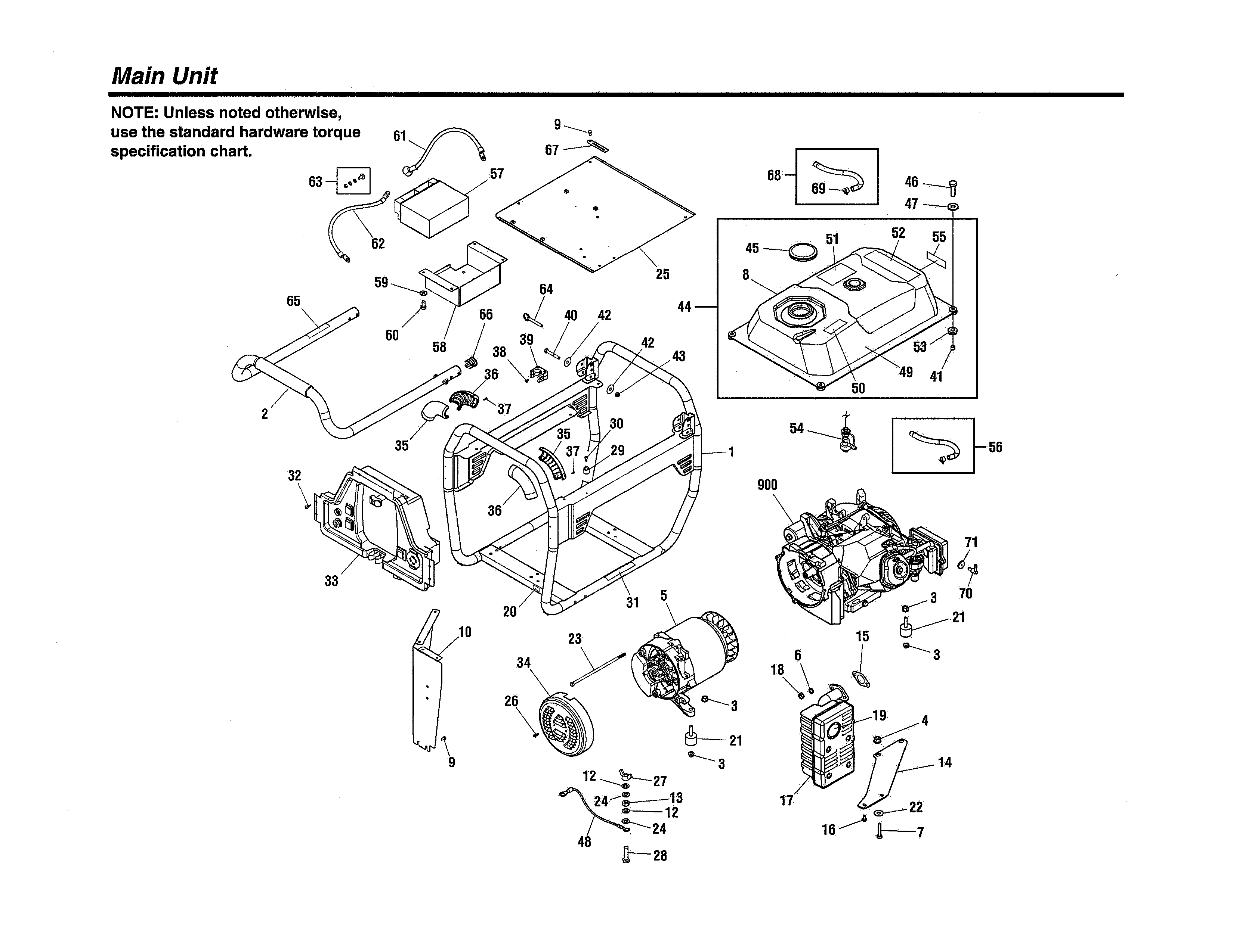 Troybilt R030477 main unit diagram