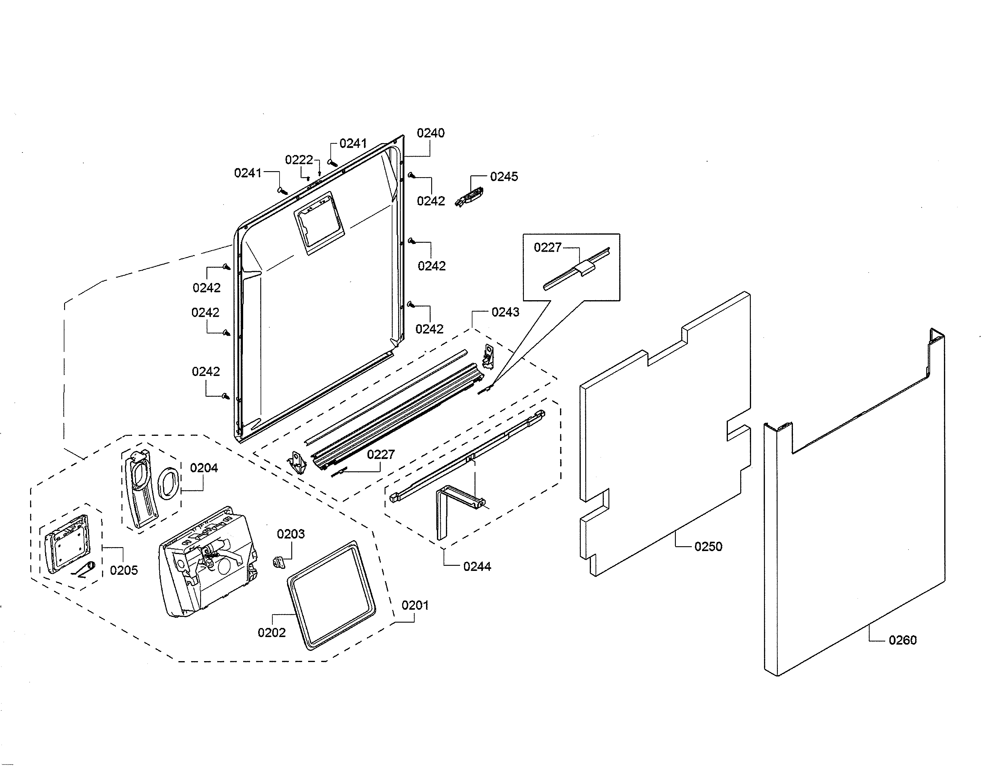Bosch SHE863WF2N/01 door/dispenser diagram