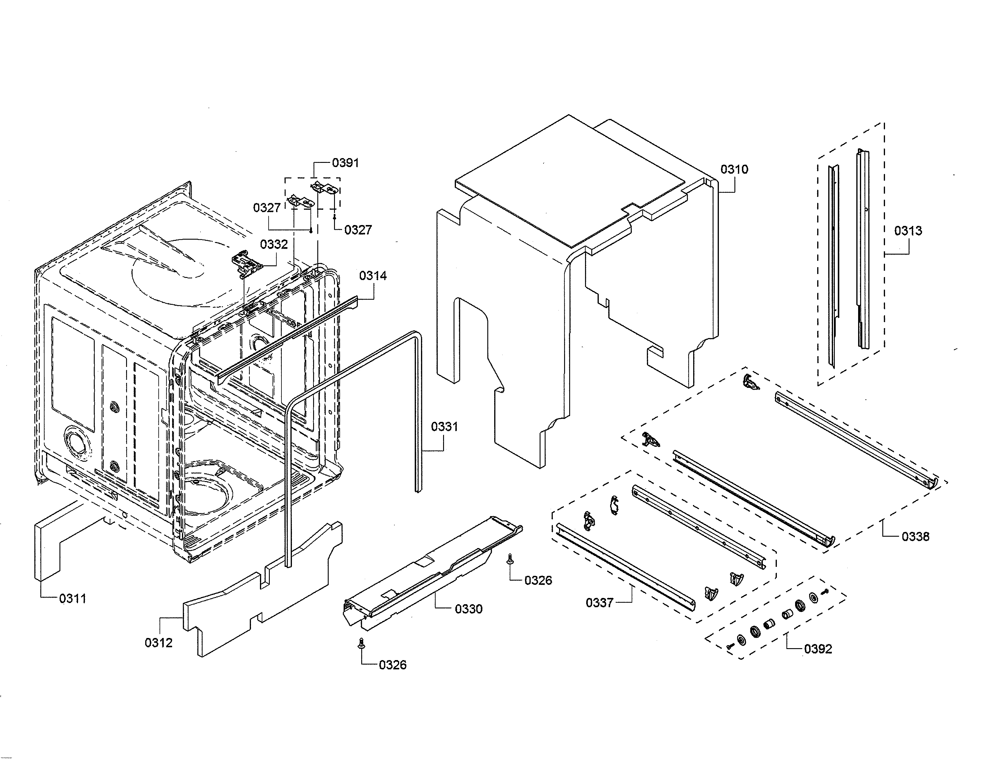 Bosch SHE863WF2N/01 tub/sealing diagram
