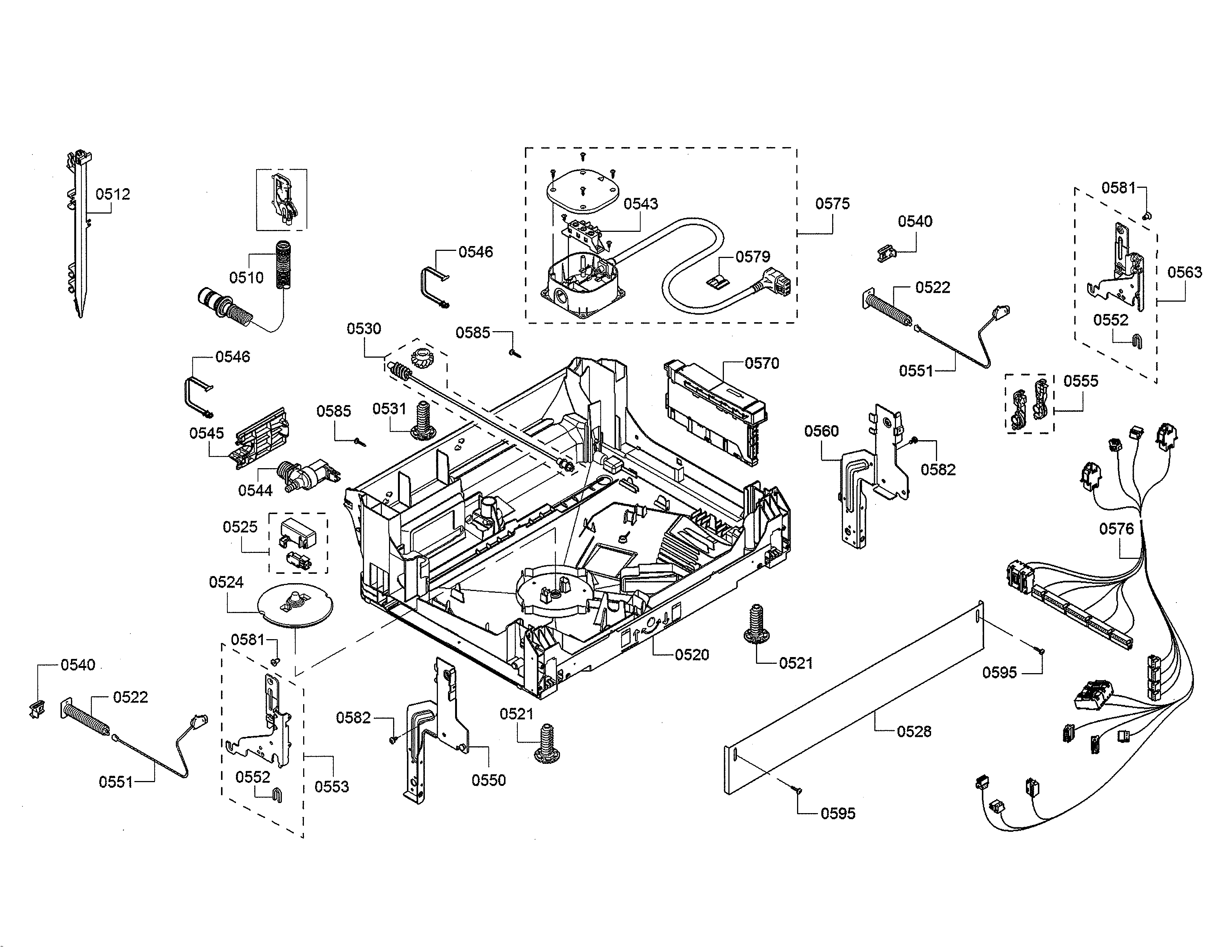 Bosch SHE863WF2N/01 base/power cord diagram