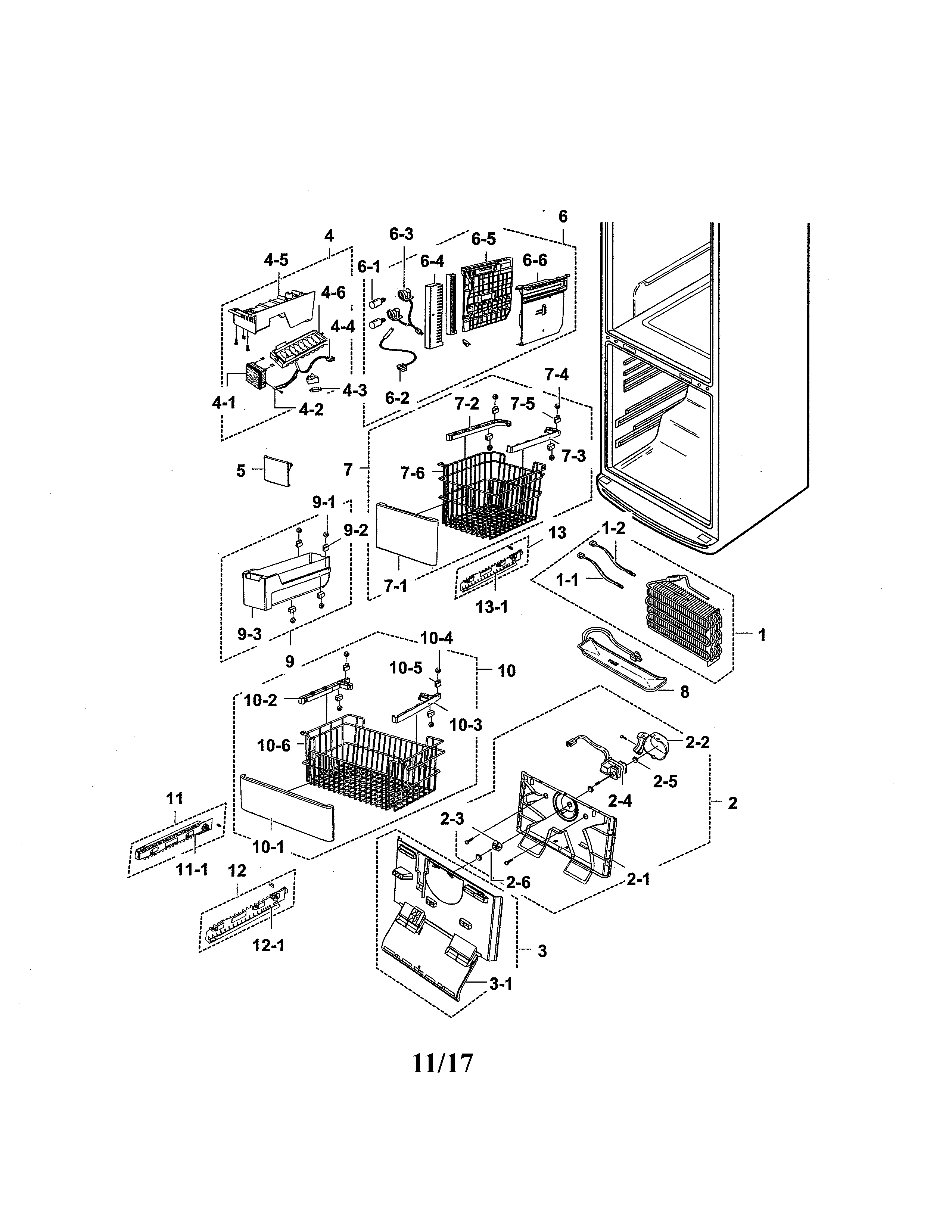 Samsung RB195ZASH/XAA-00 freezer diagram