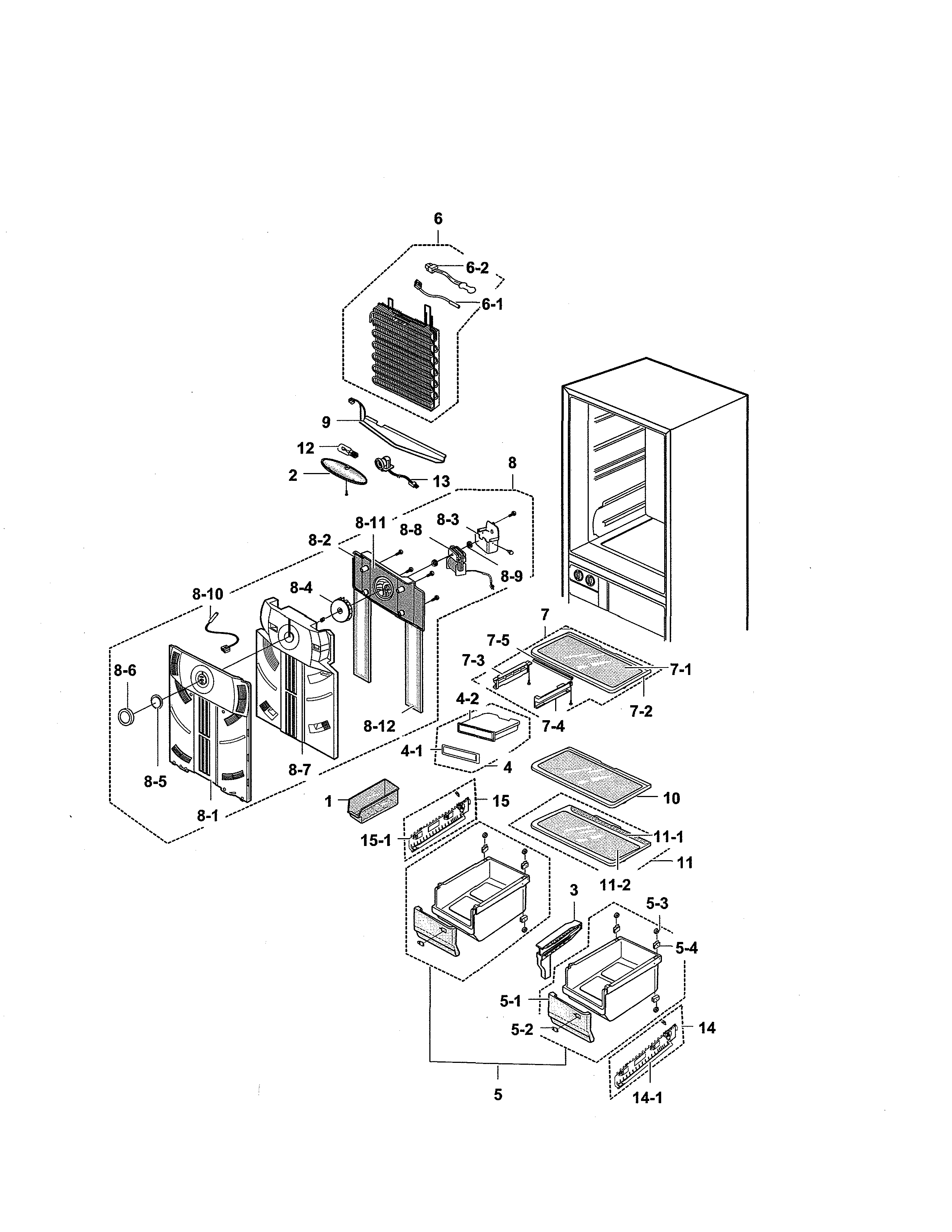 Samsung RB195ZASH/XAA-00 refrigerator diagram