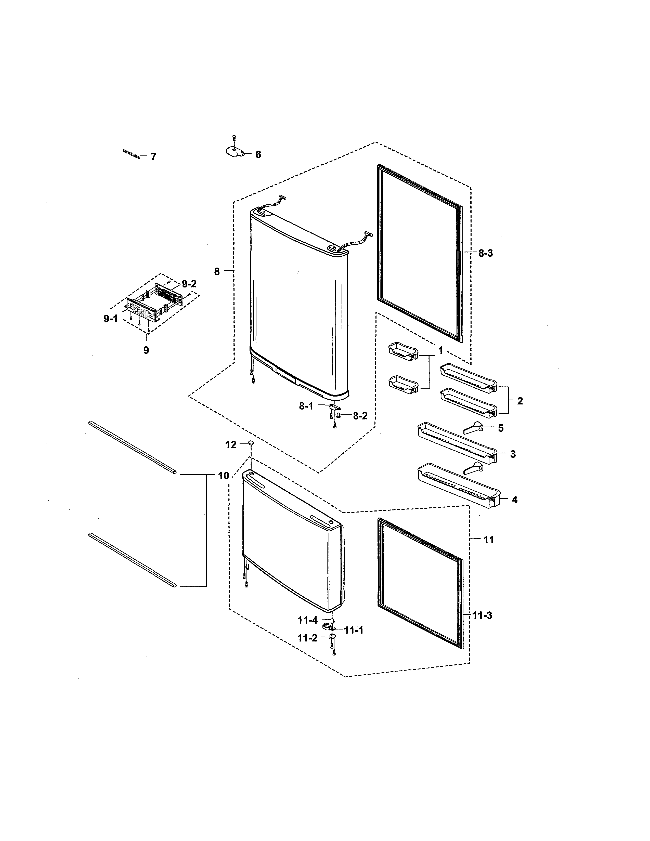 Samsung RB195ZASH/XAA-00 door diagram