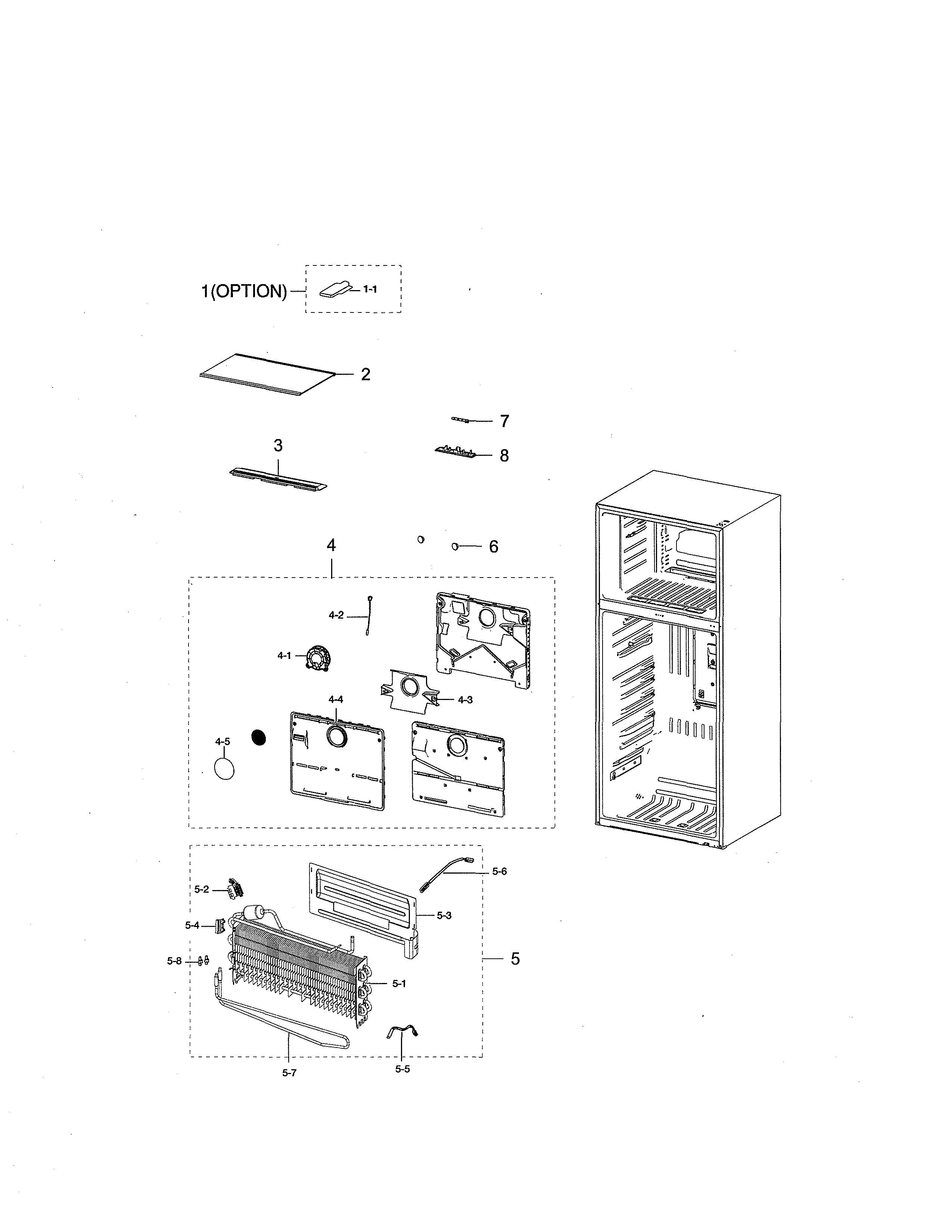 Samsung RT21M6213SG/AA-01 freezer compartment diagram
