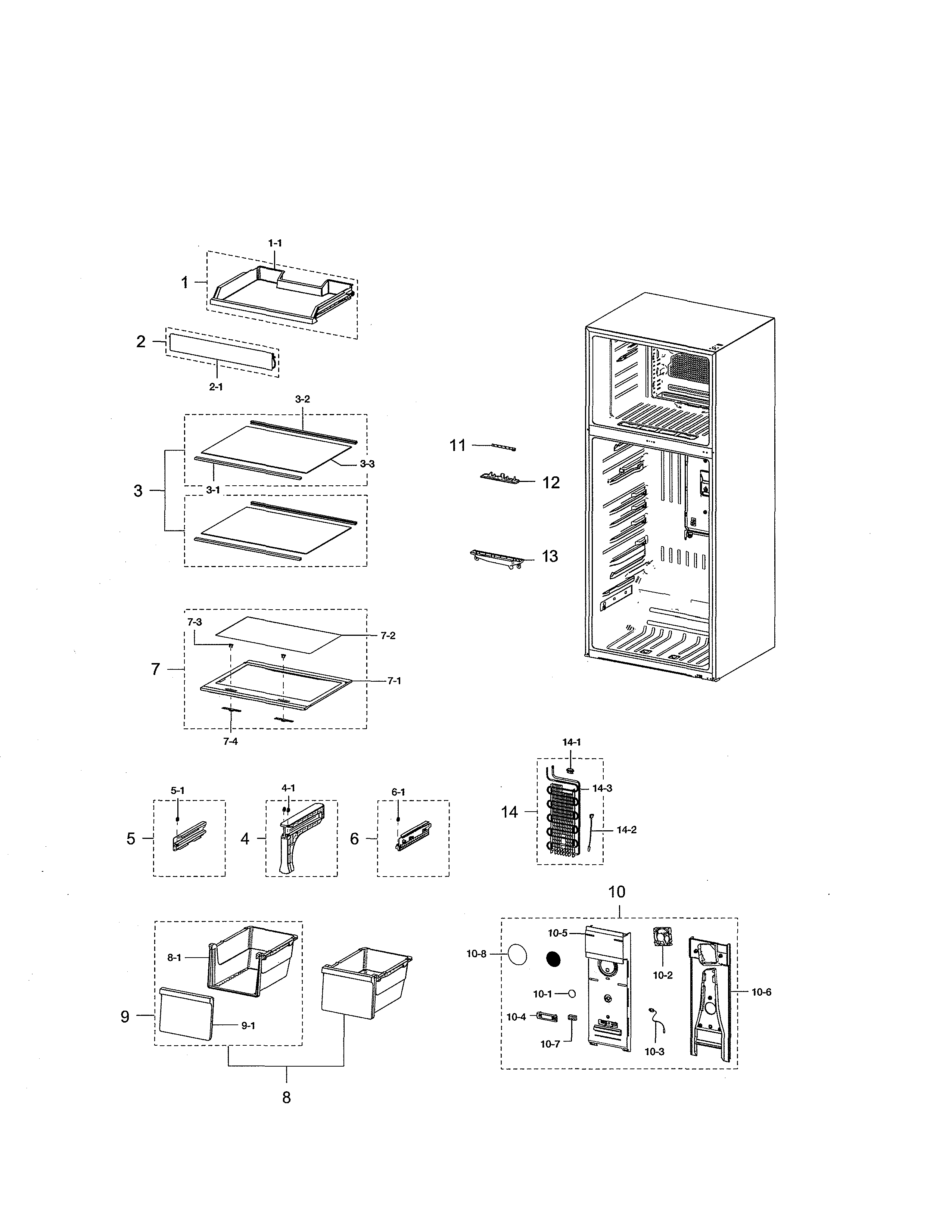 Samsung RT21M6213SG/AA-01 fridge compartment diagram