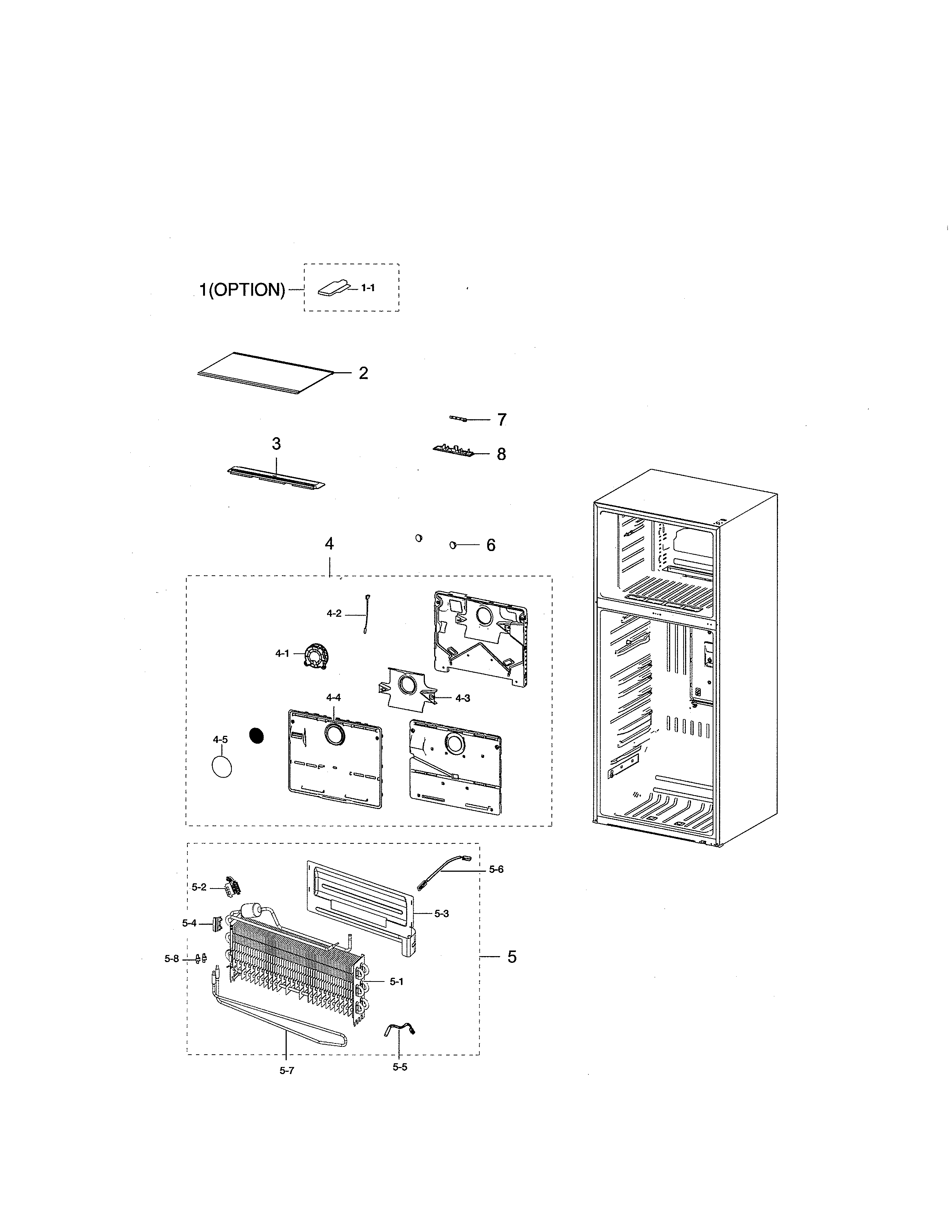Samsung RT21M6213WW/AA-01 freezing compartment diagram
