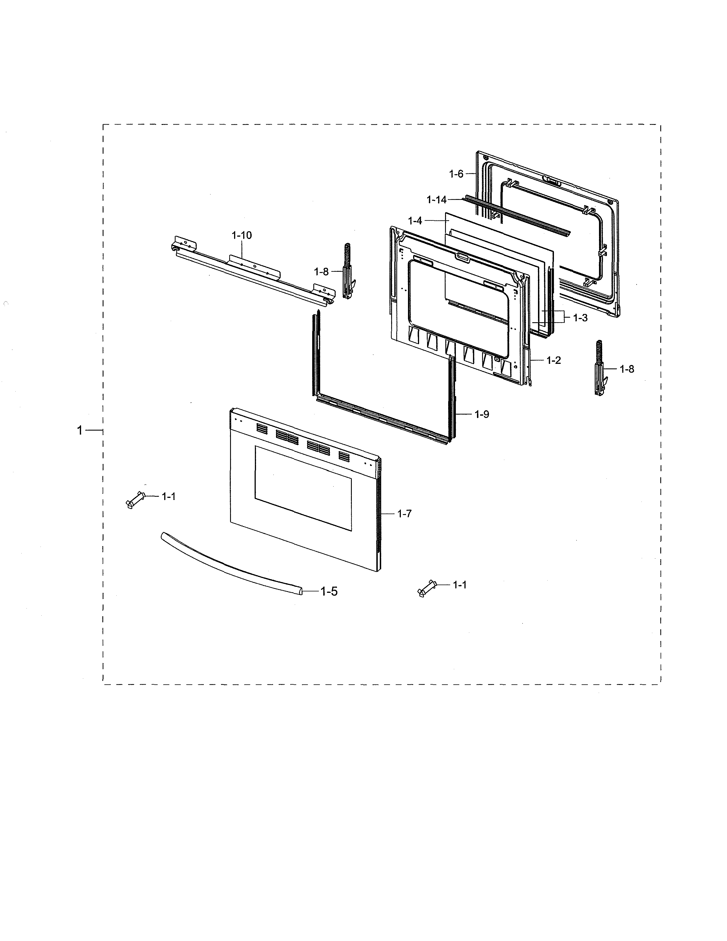 Samsung NX58M5600SW/AA-00 door assembly diagram