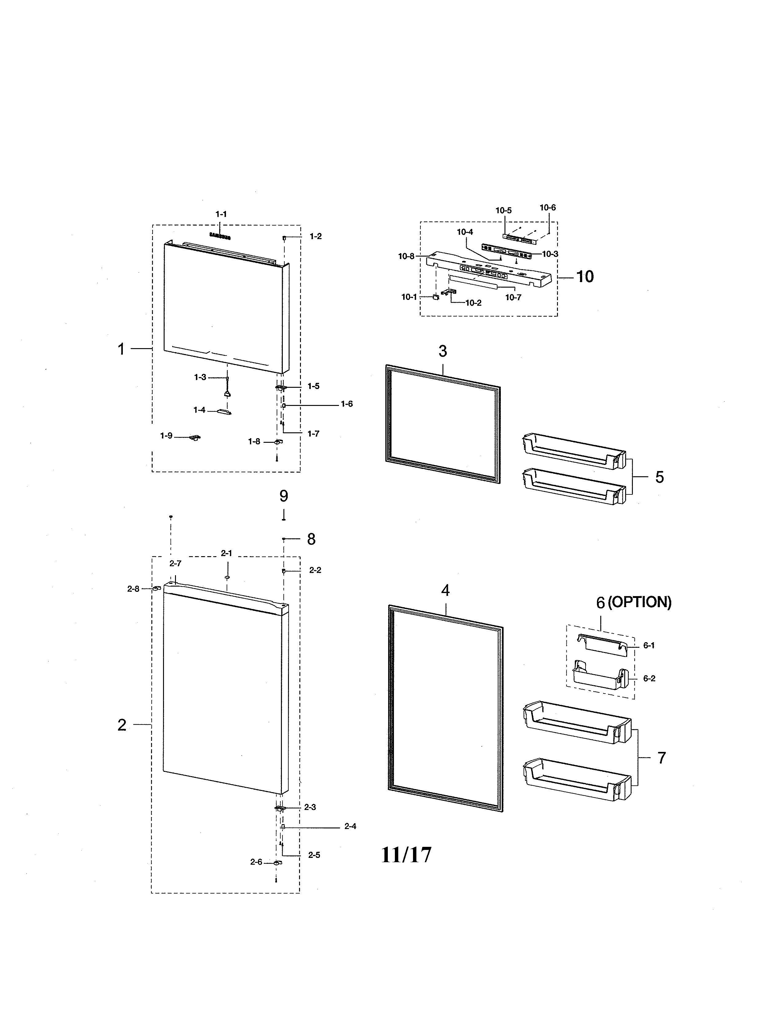 Samsung RT21M6215SG/AA-01 door compartment diagram