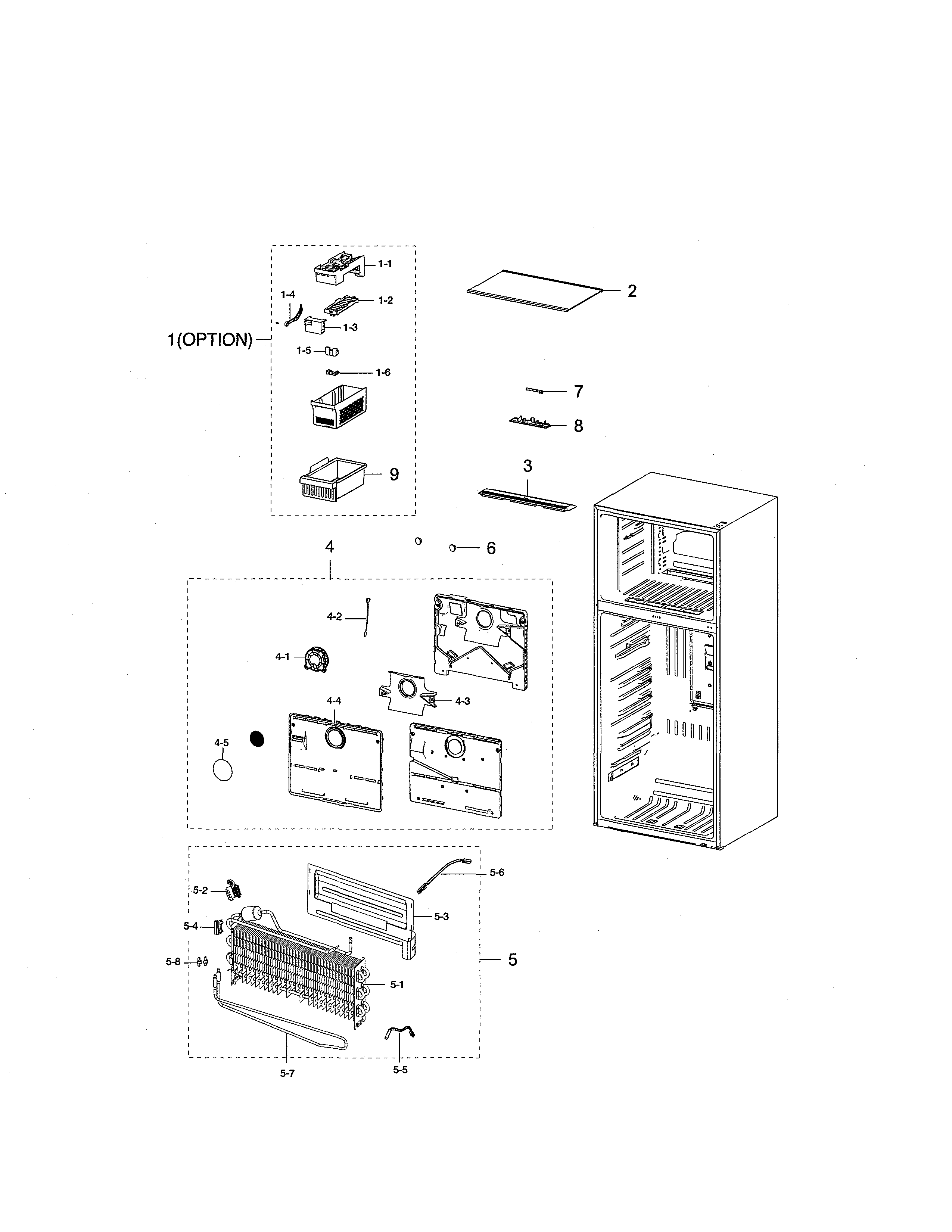 Samsung RT21M6215SG/AA-01 freezing compartment diagram
