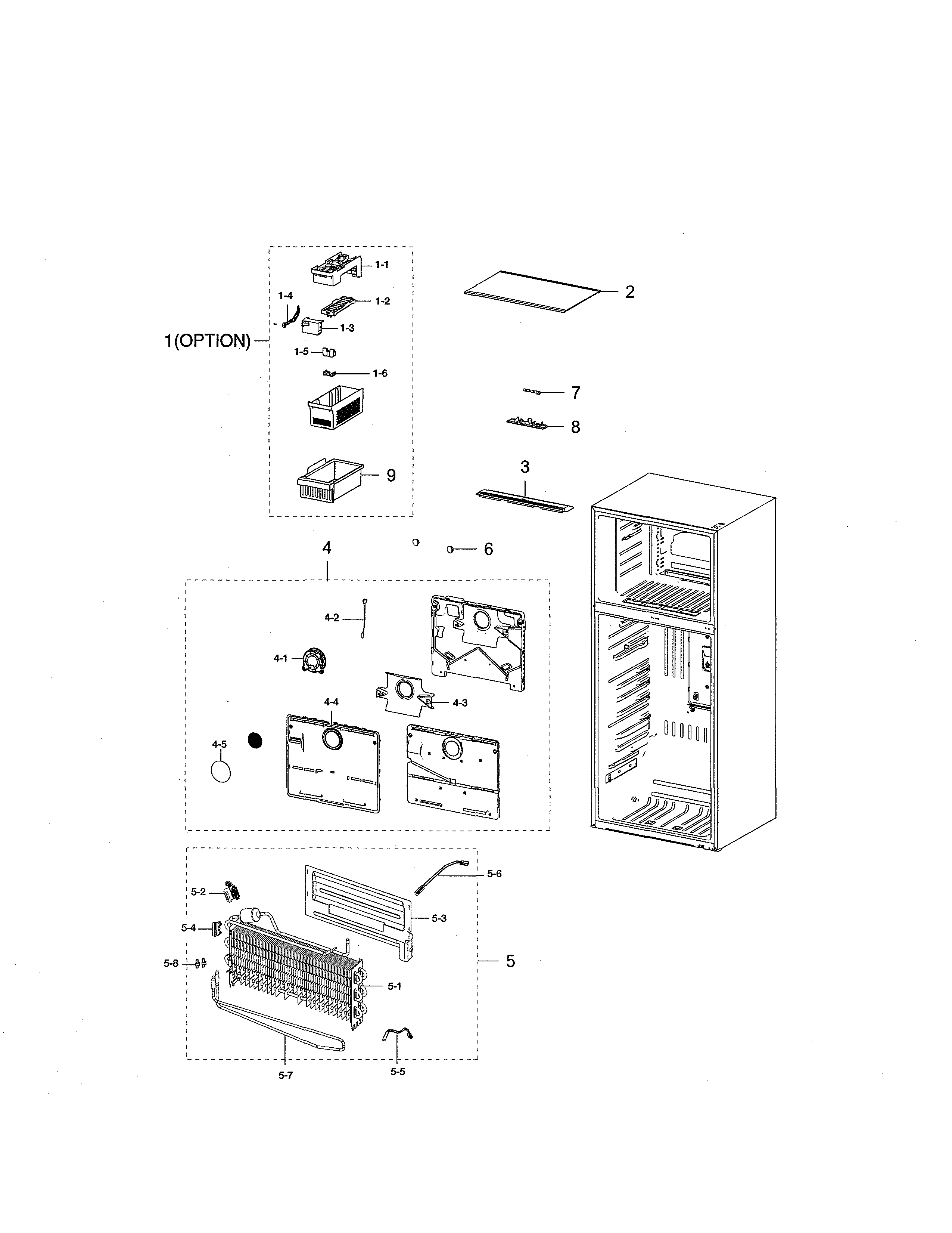 Samsung RT21M6215WW/AA-00 freezing compartment diagram