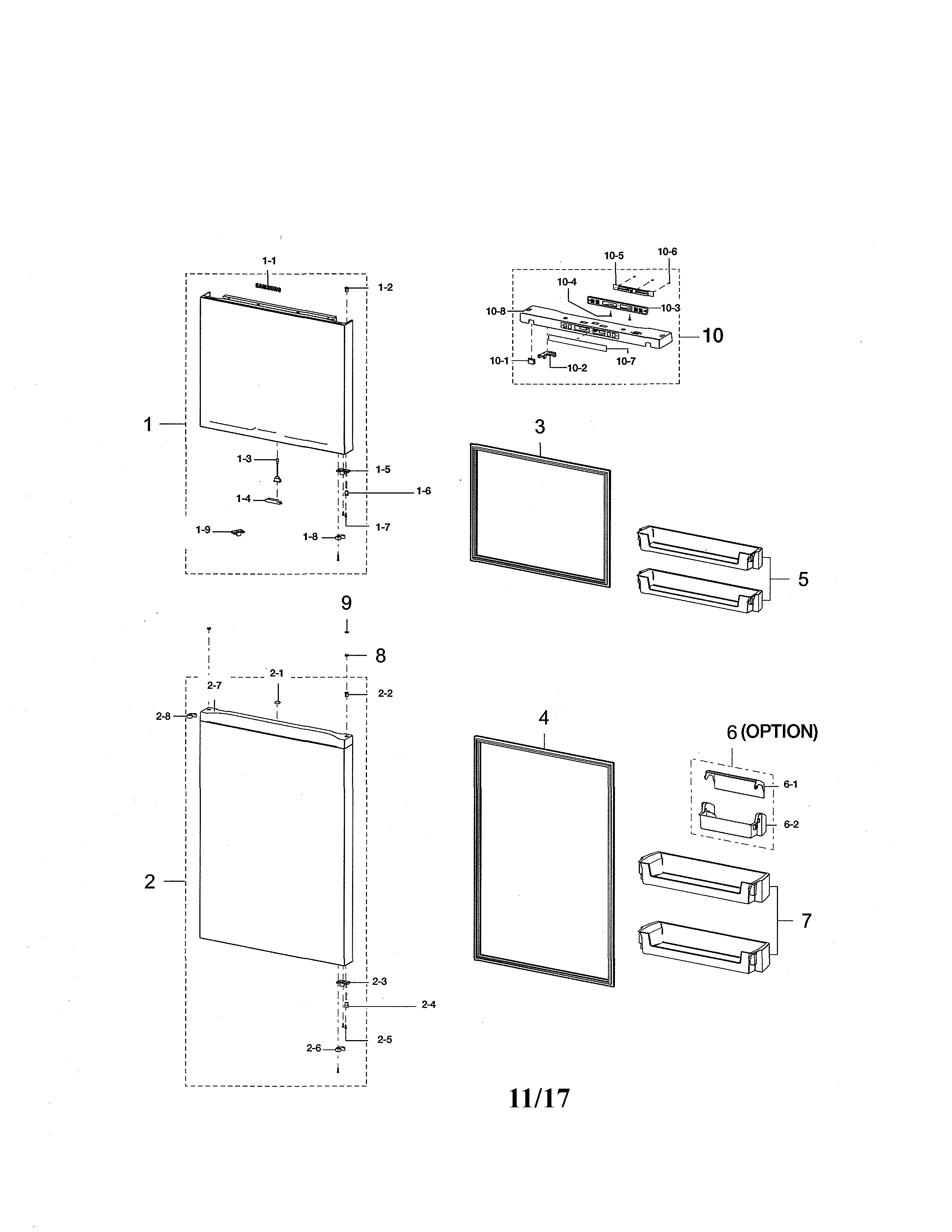 Samsung RT21M6215WW/AA-01 door compartment diagram
