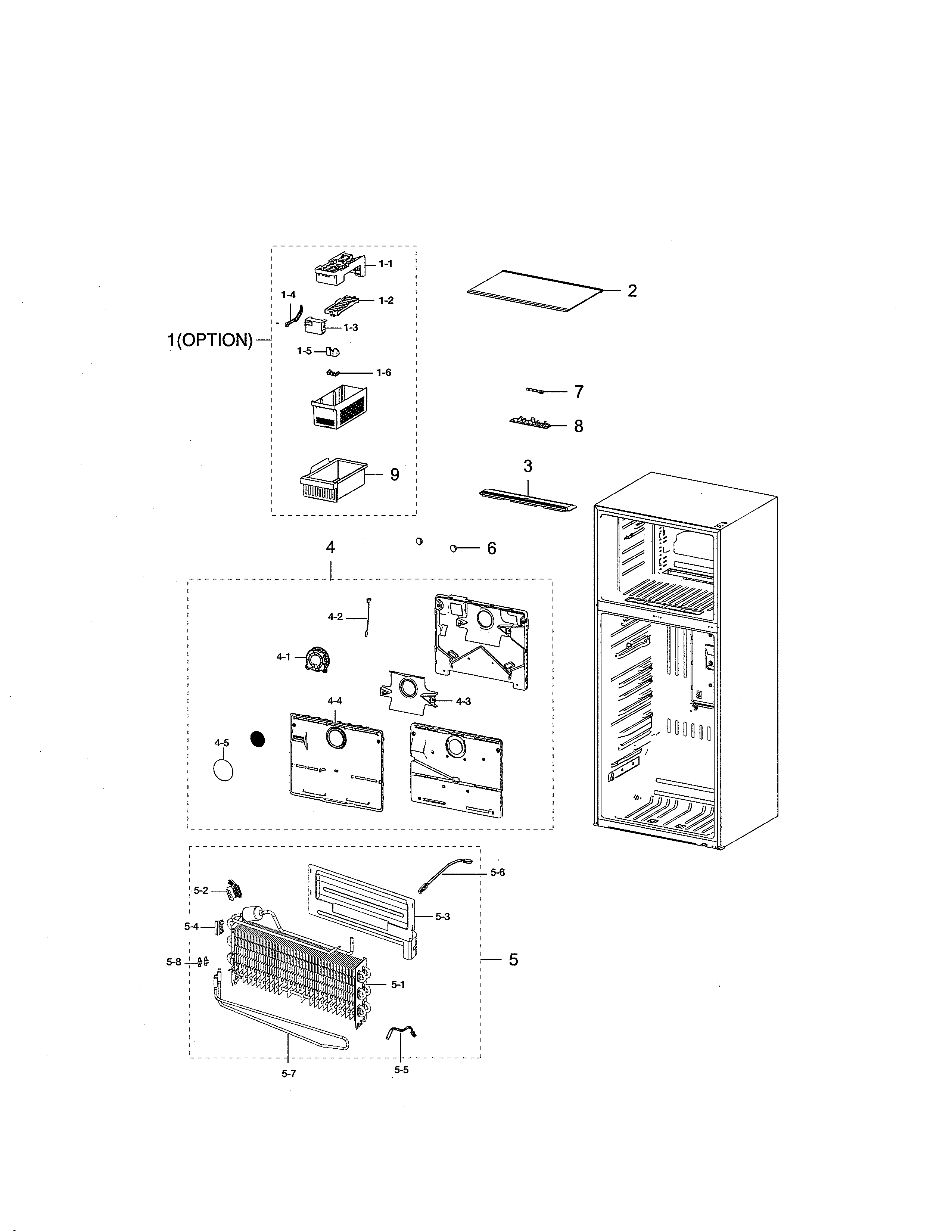 Samsung RT21M6215WW/AA-01 freezing compartment diagram