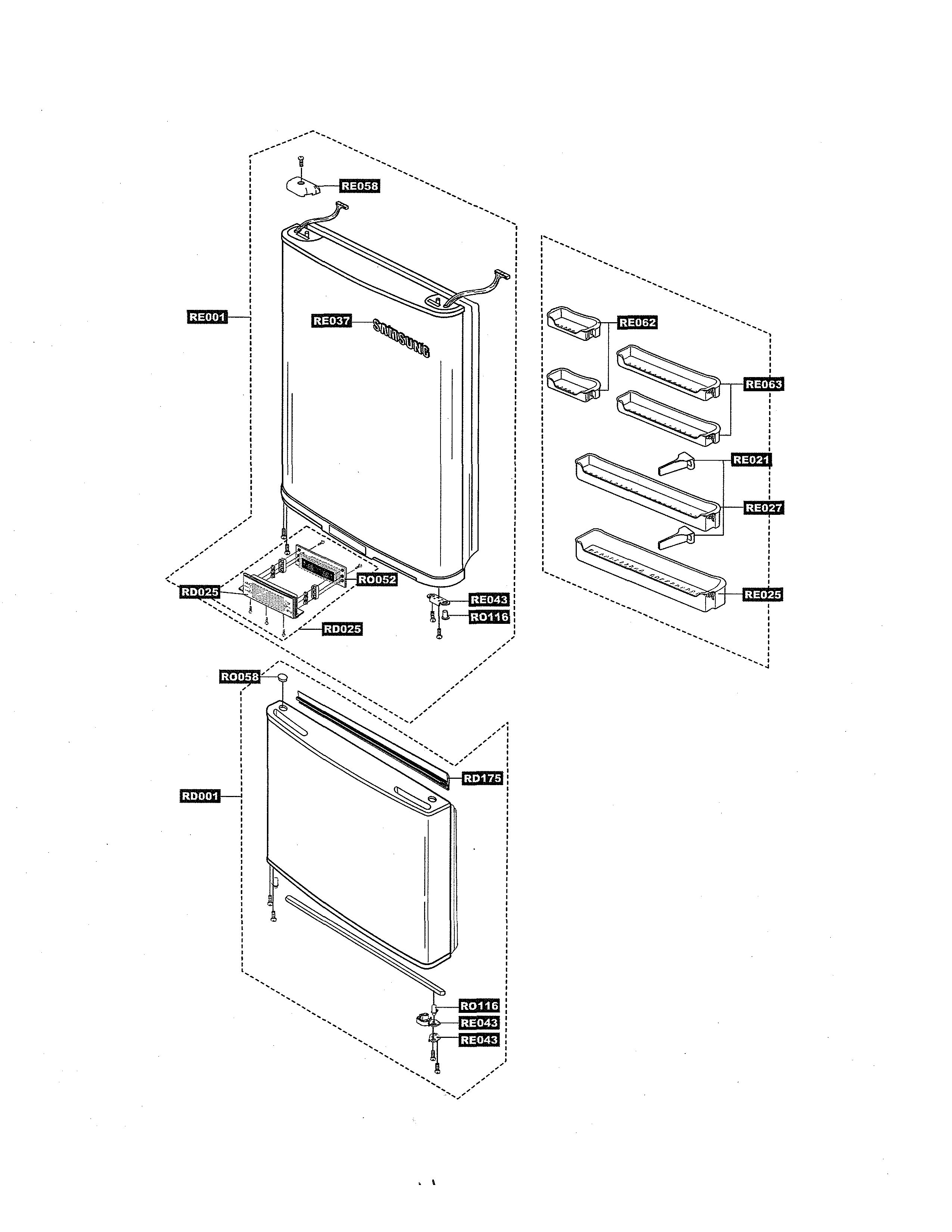 Samsung RB193KASB/XAC-00 door diagram