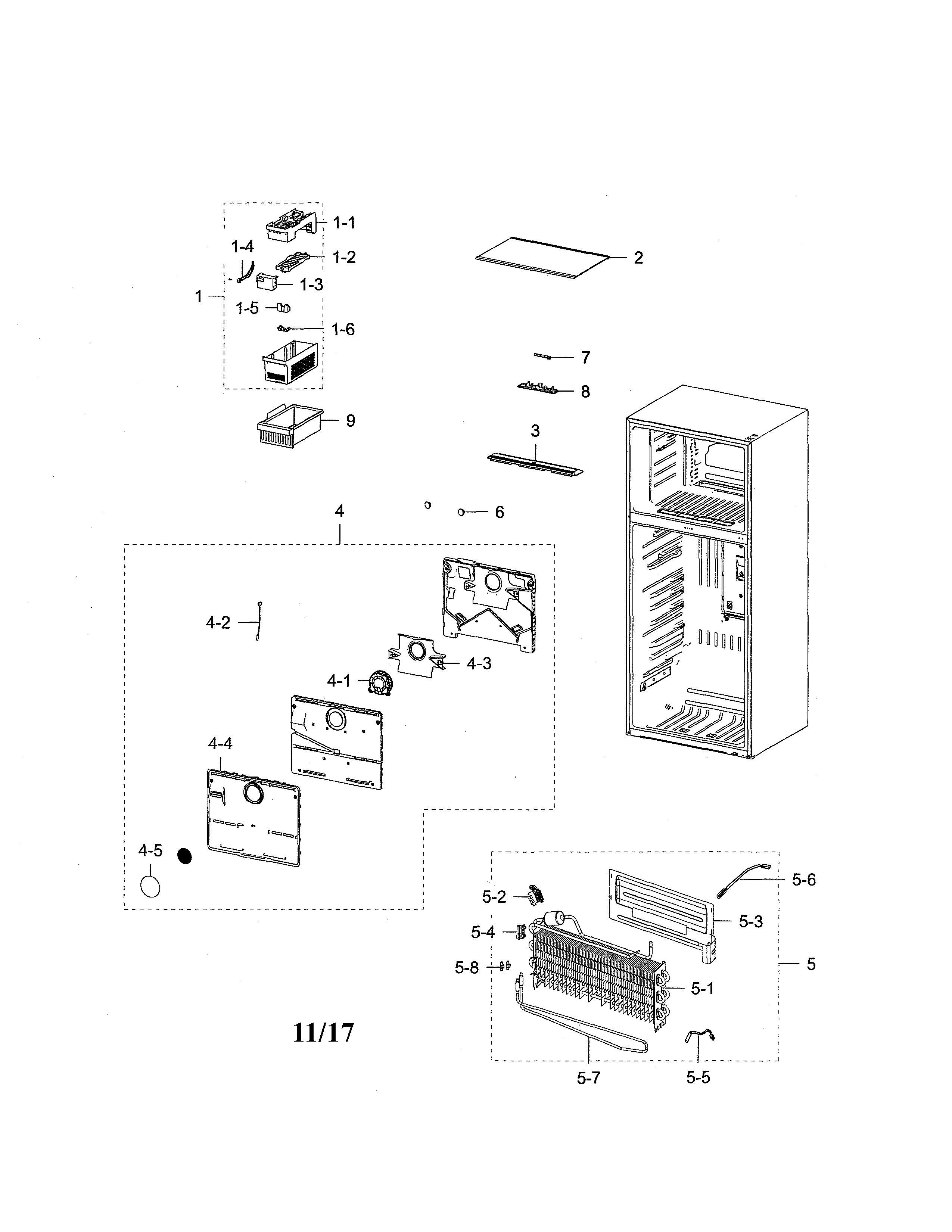 Samsung RT21M6215SG/AA-00 freezer diagram