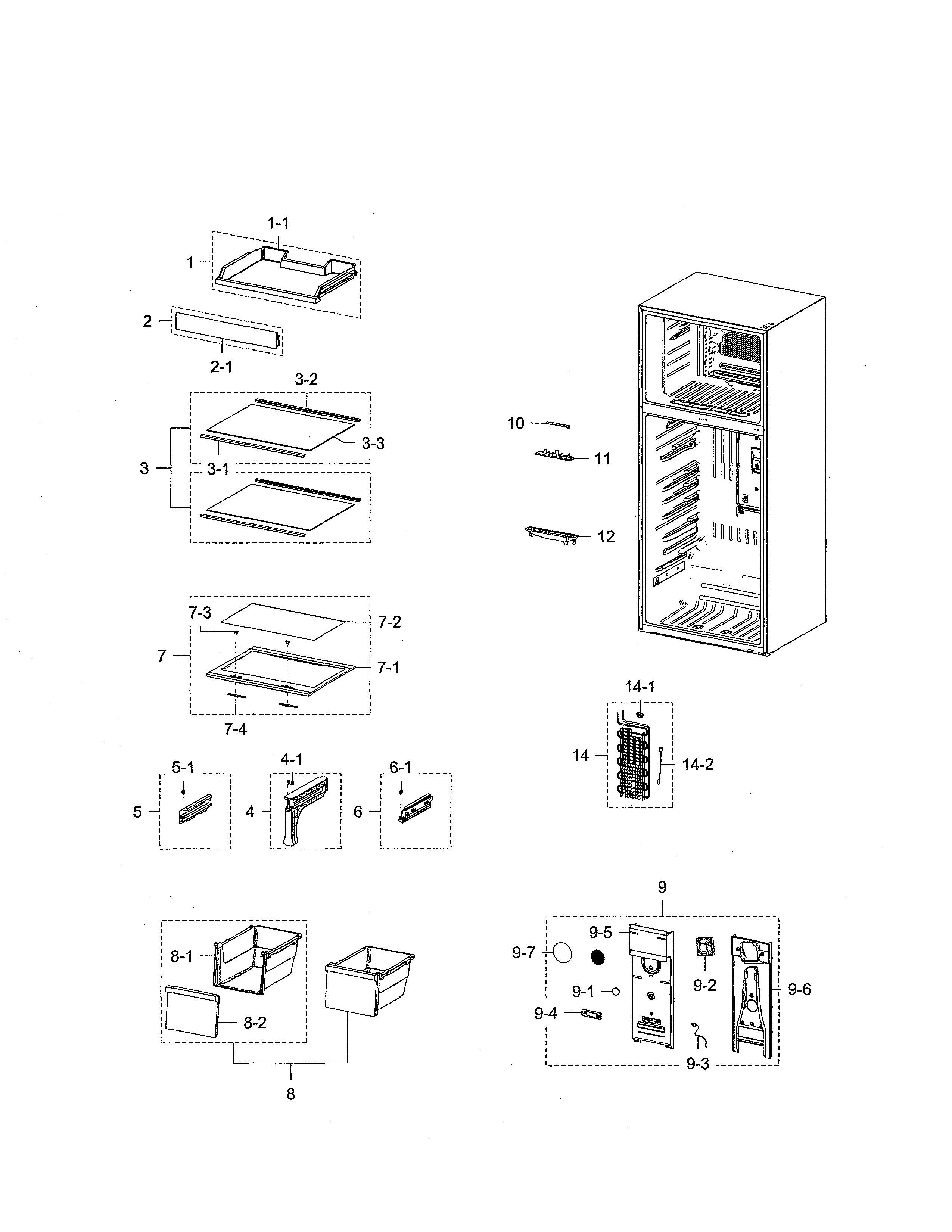 Samsung RT21M6215SG/AA-00 fridge diagram