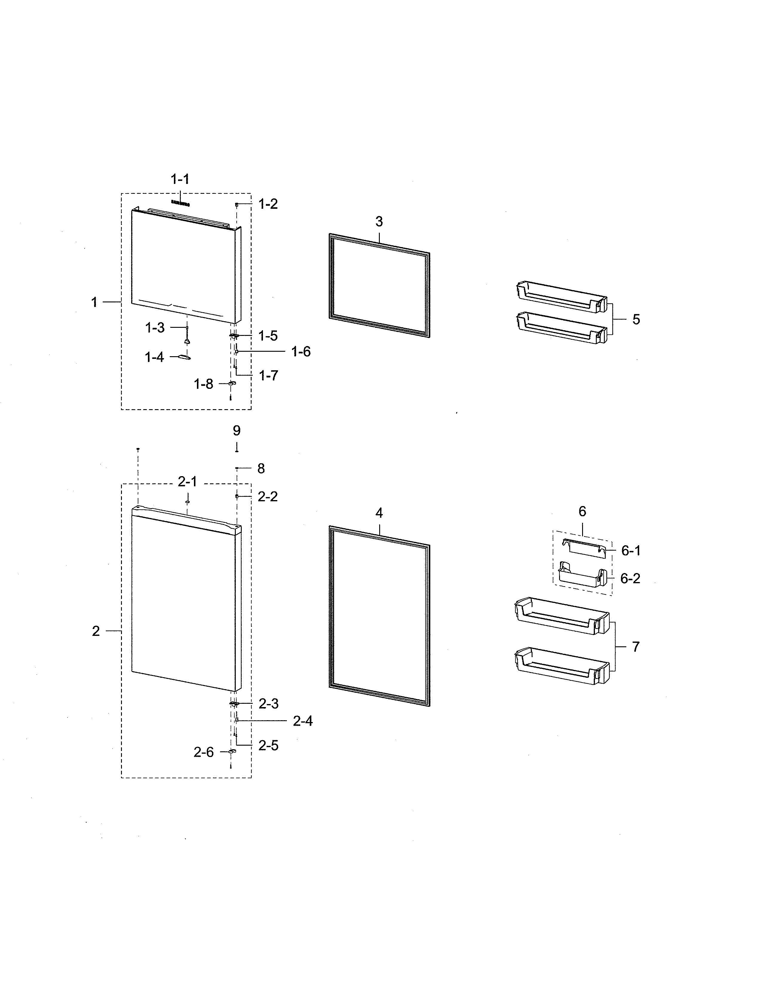 Samsung RT21M6215SG/AA-00 door diagram