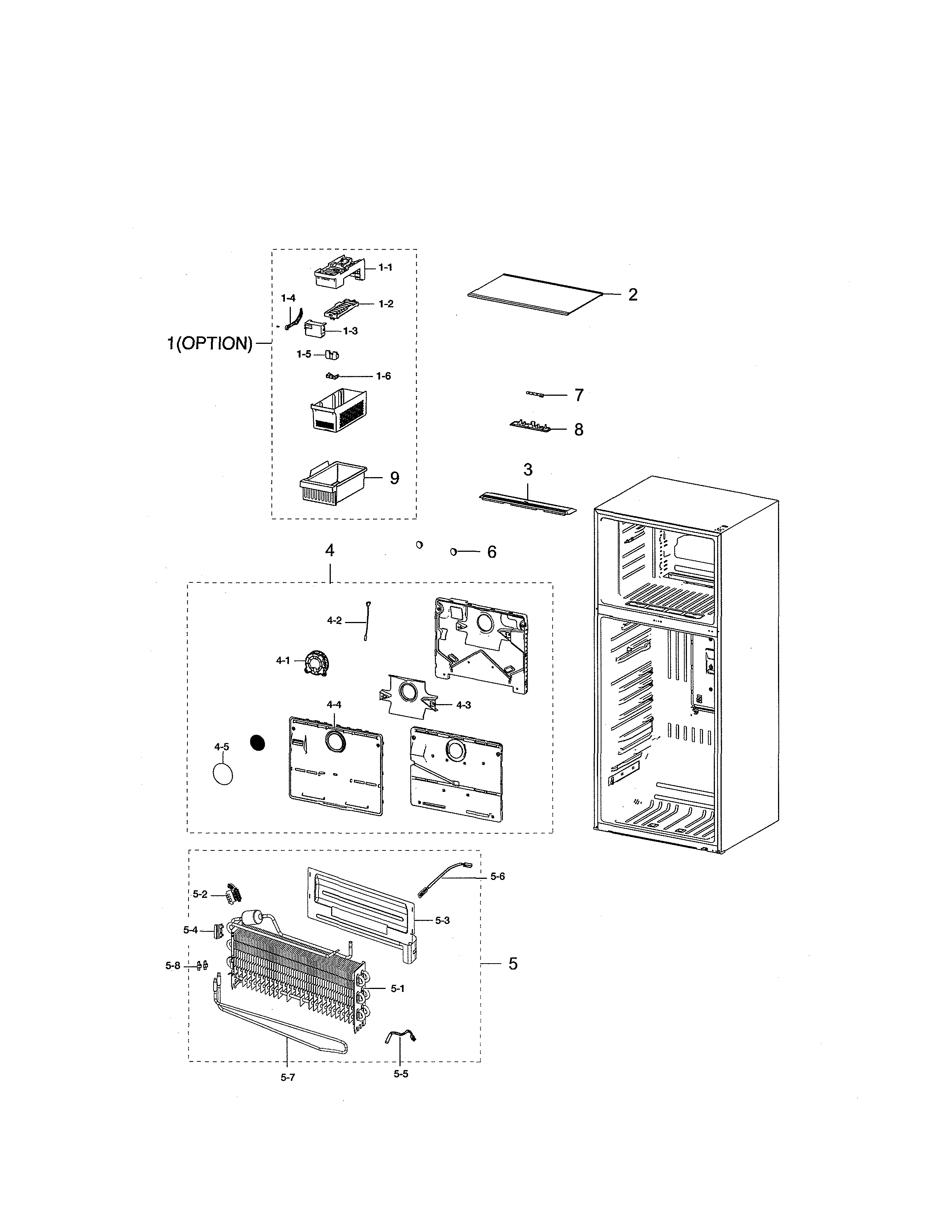 Samsung RT18M6215SR/AA-00 freezing compartment diagram