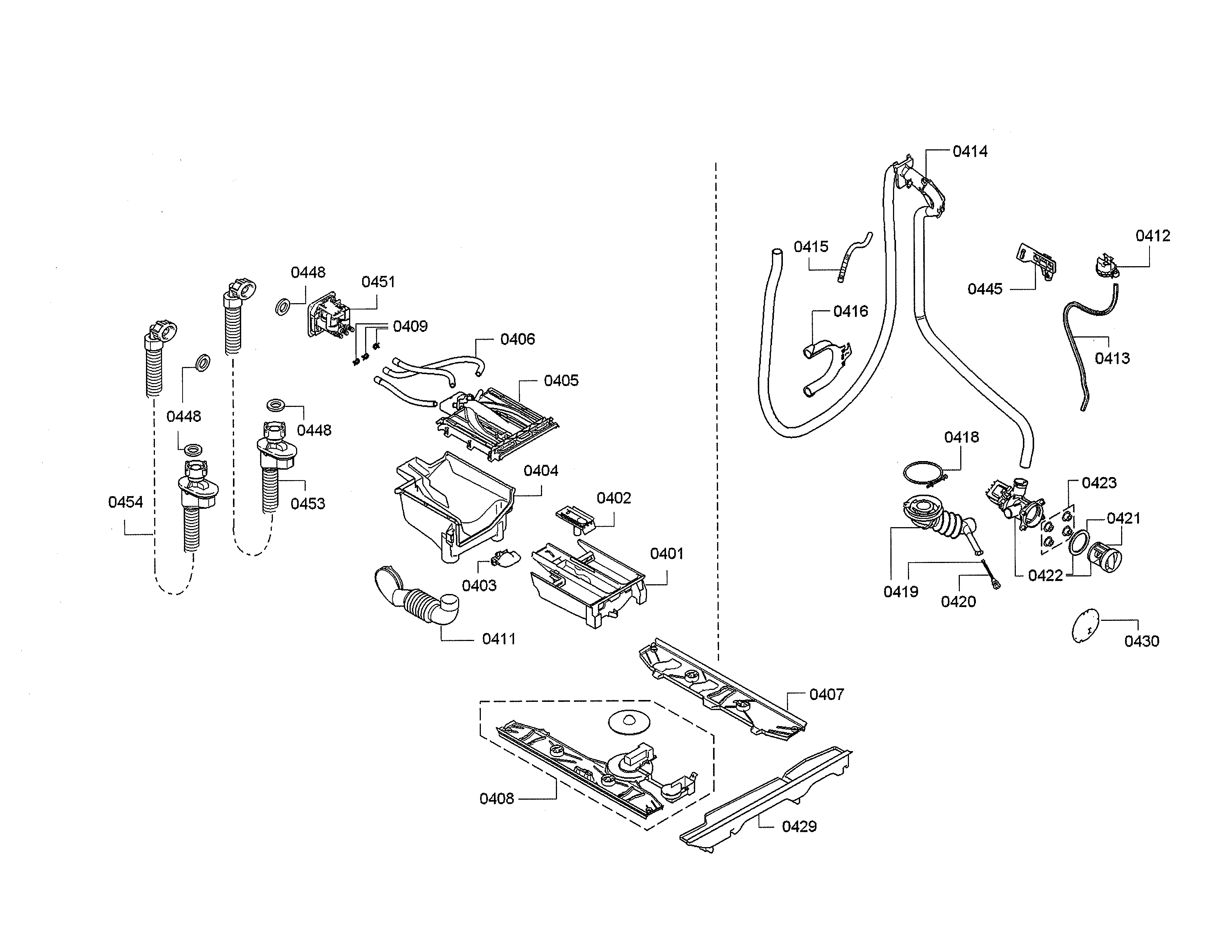 Bosch WAW285H2UC/14 dispenser/drain pump diagram