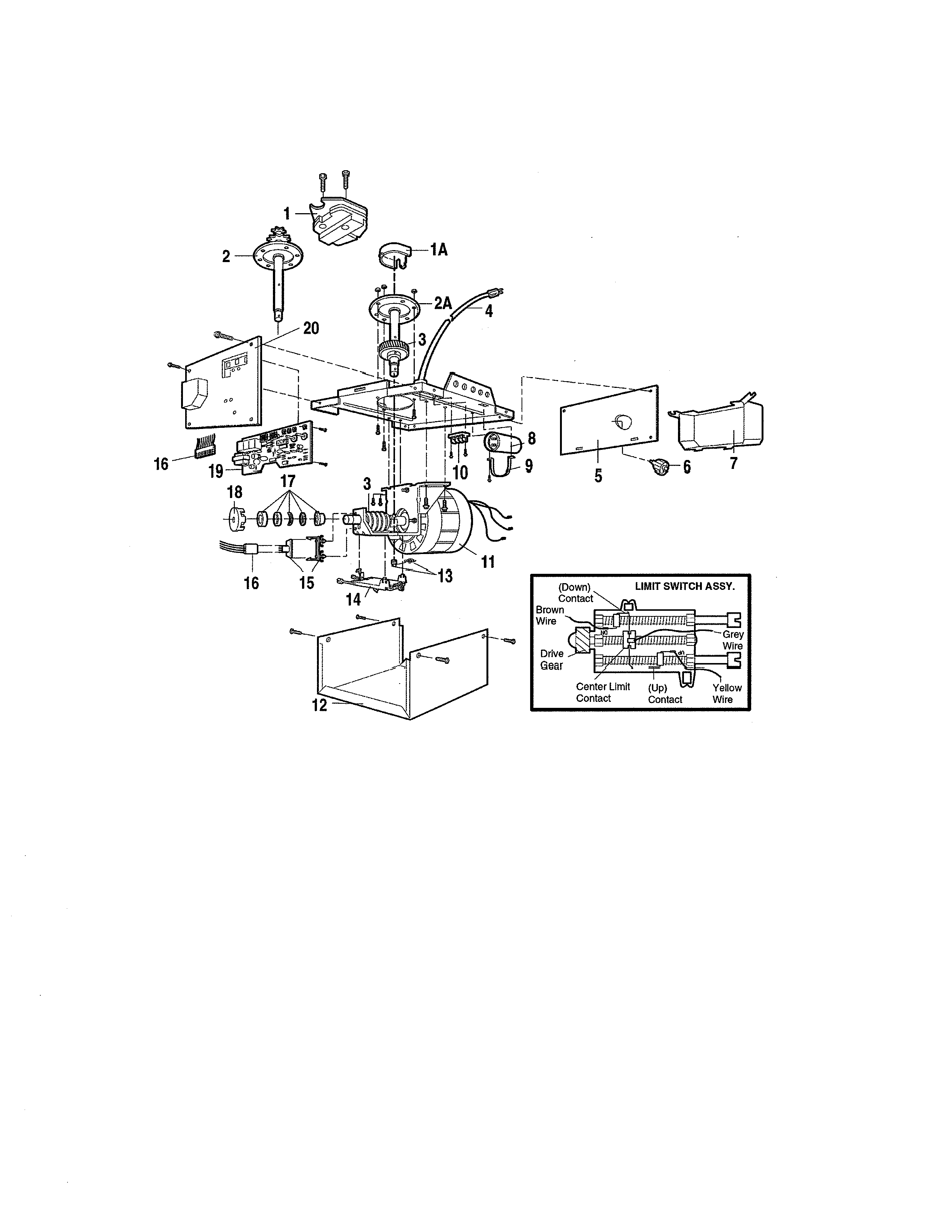 Chamberlain 1256R motor unit assembly diagram