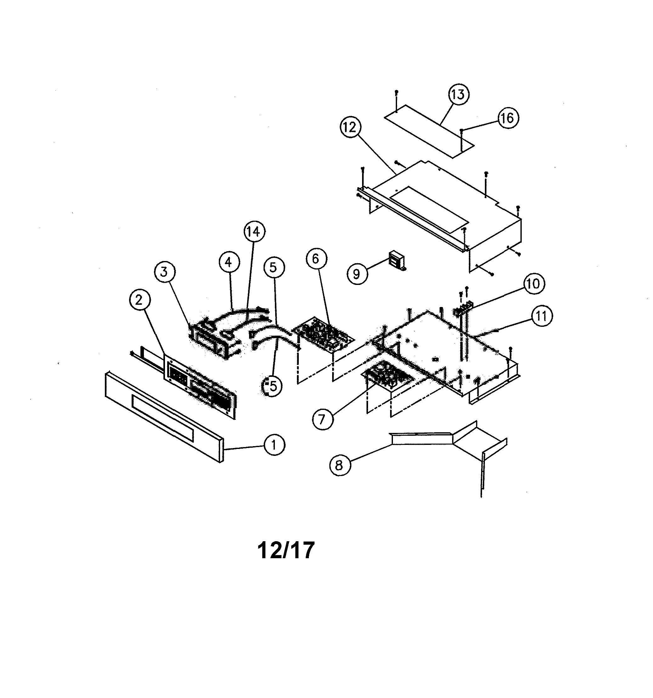 Dacor ECD230SCH208V double oven bezel assembly diagram