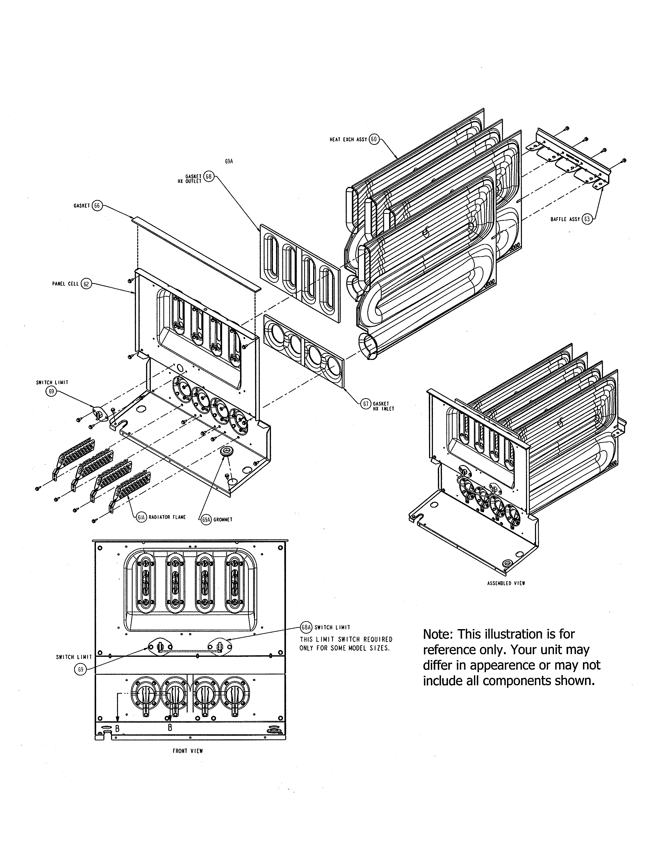 Carrier 58CVX110-11120 hx & panel assembly diagram