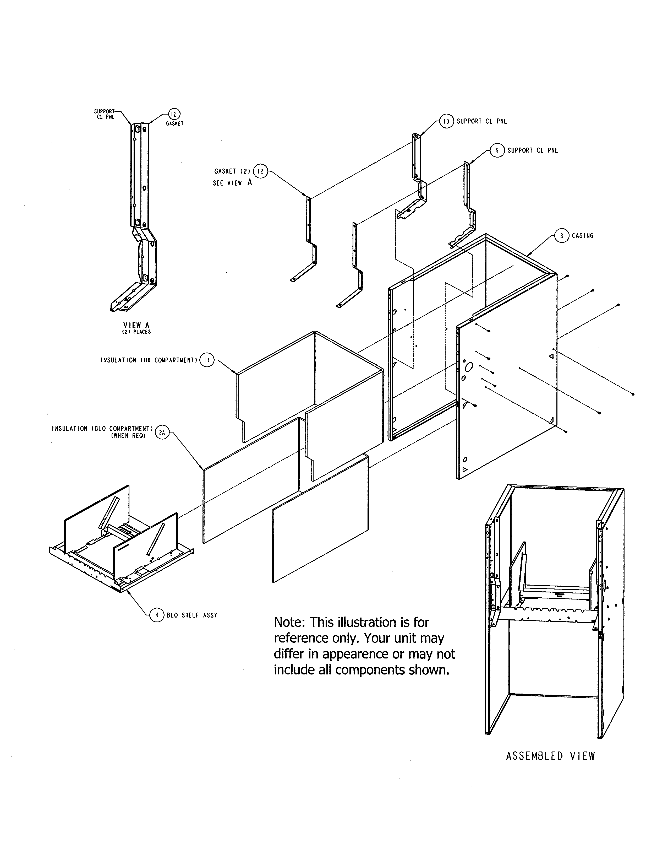 Carrier 58CVX110-11120 casing assembly diagram