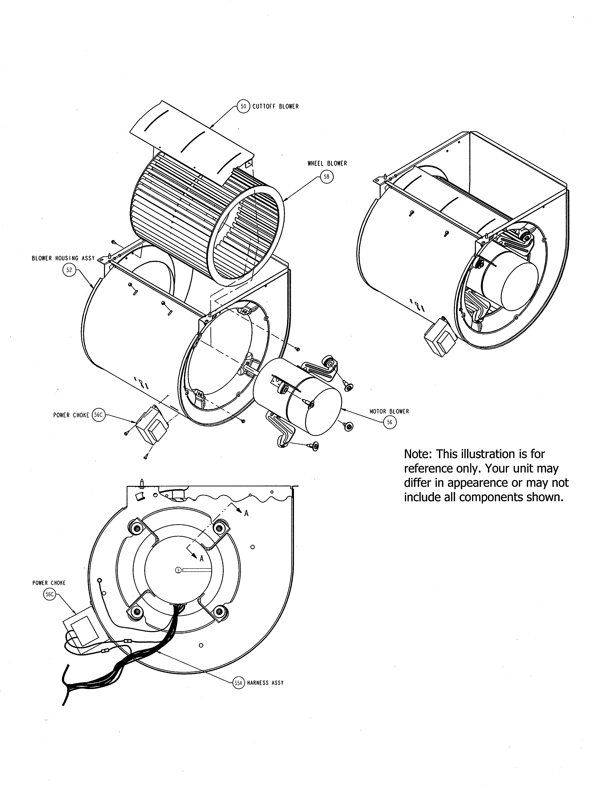 Carrier 58CVX110-11120 blower assembly diagram