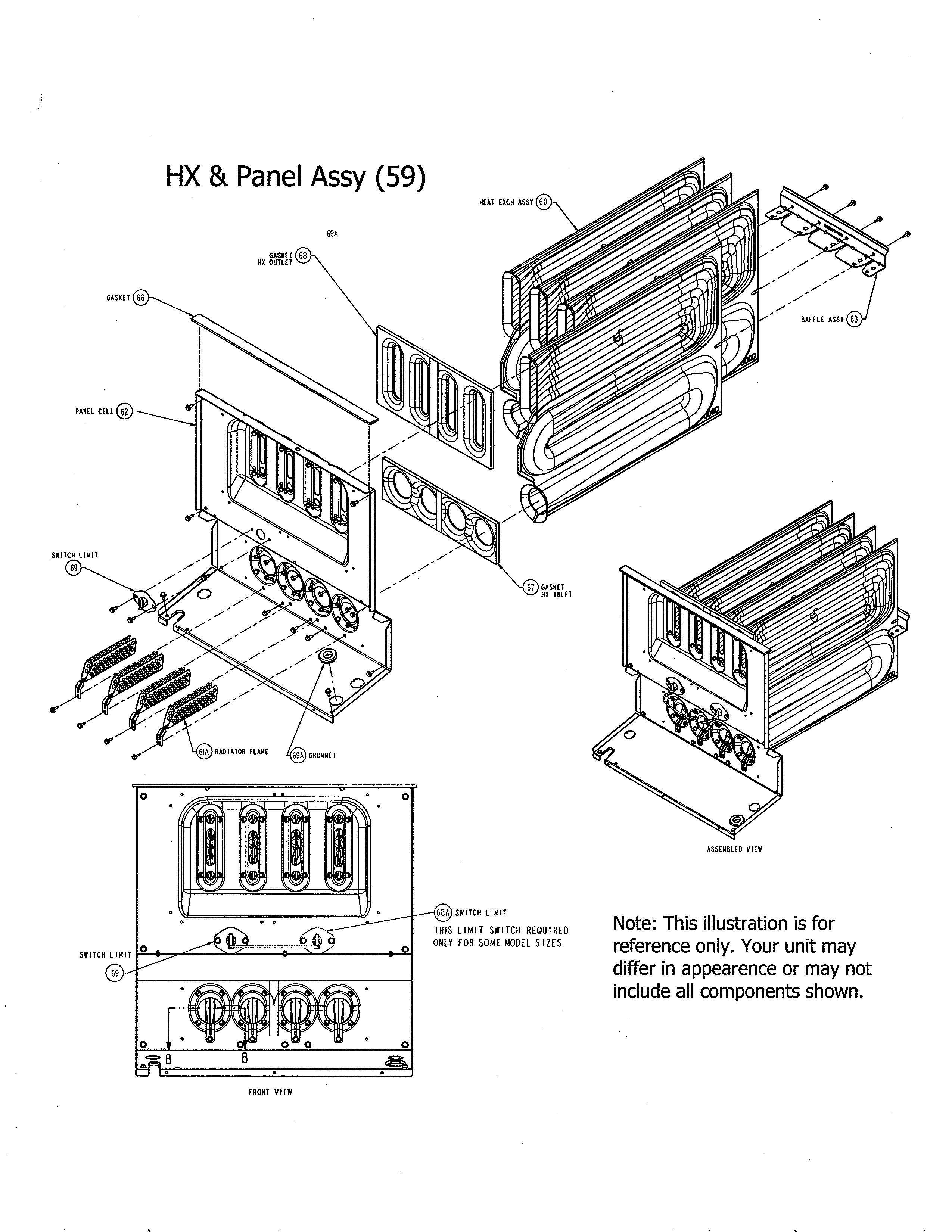Carrier 58CVX110-12120 hx & panel assembly diagram