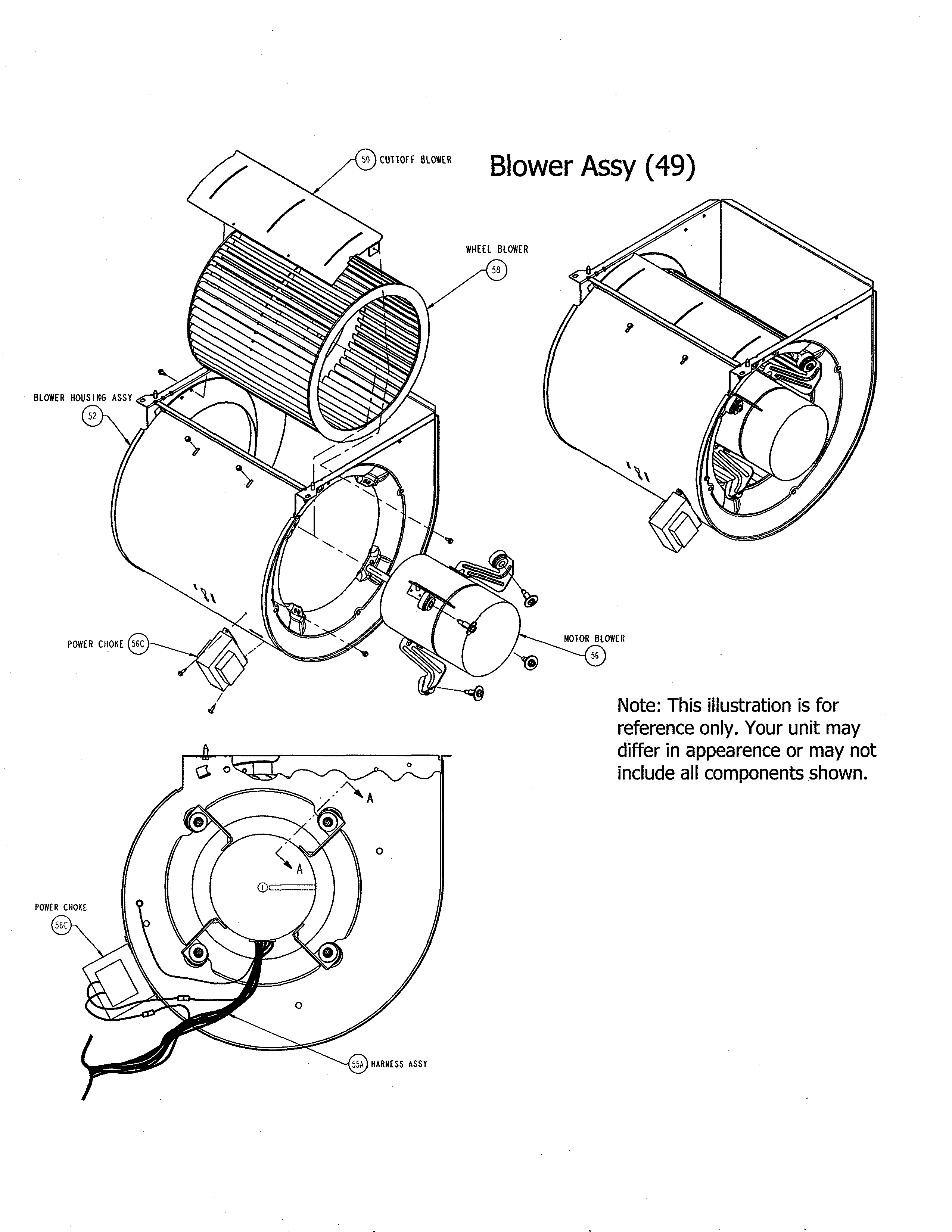 Carrier 58CVX110-13120 blower assembly diagram