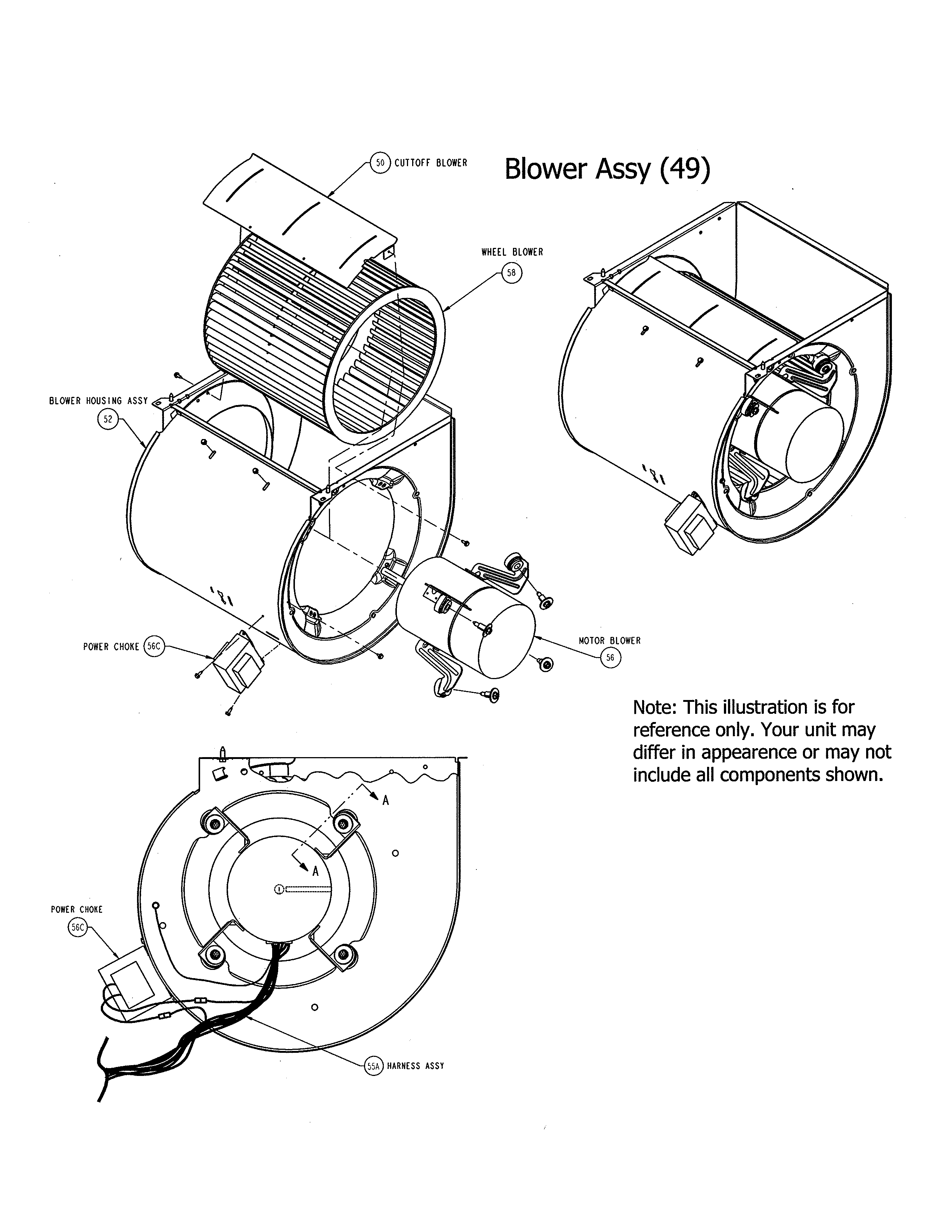 Carrier 58CVX110-10120 blower assembly diagram