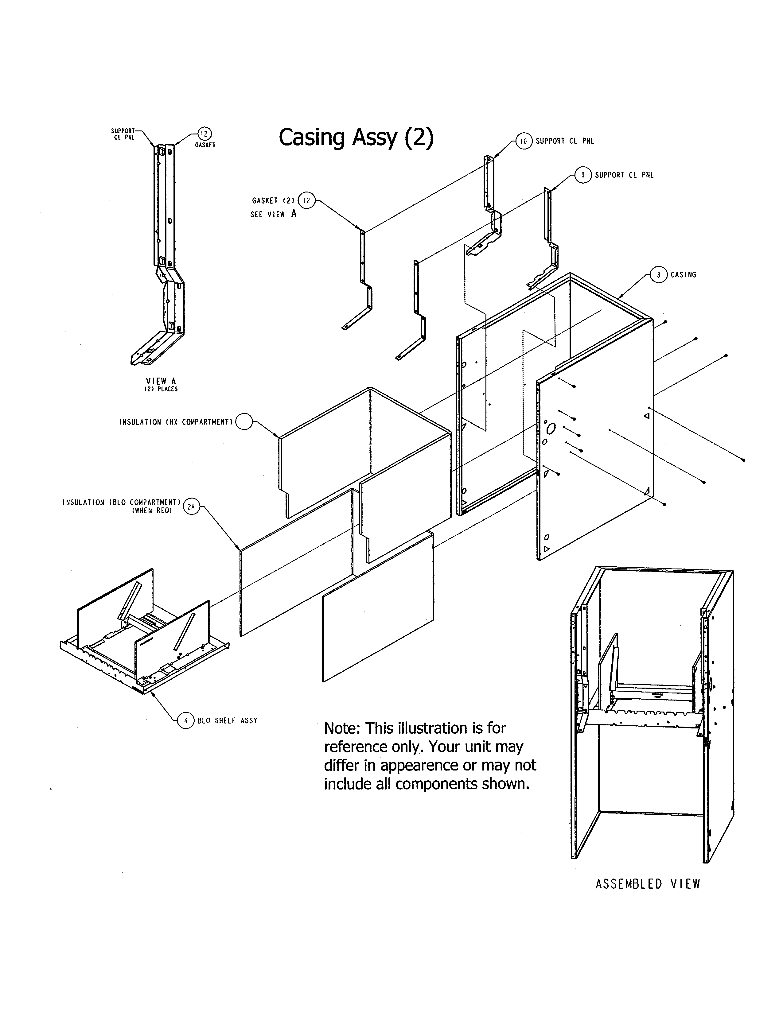 Carrier 58CVX110-10120 casing assembly diagram