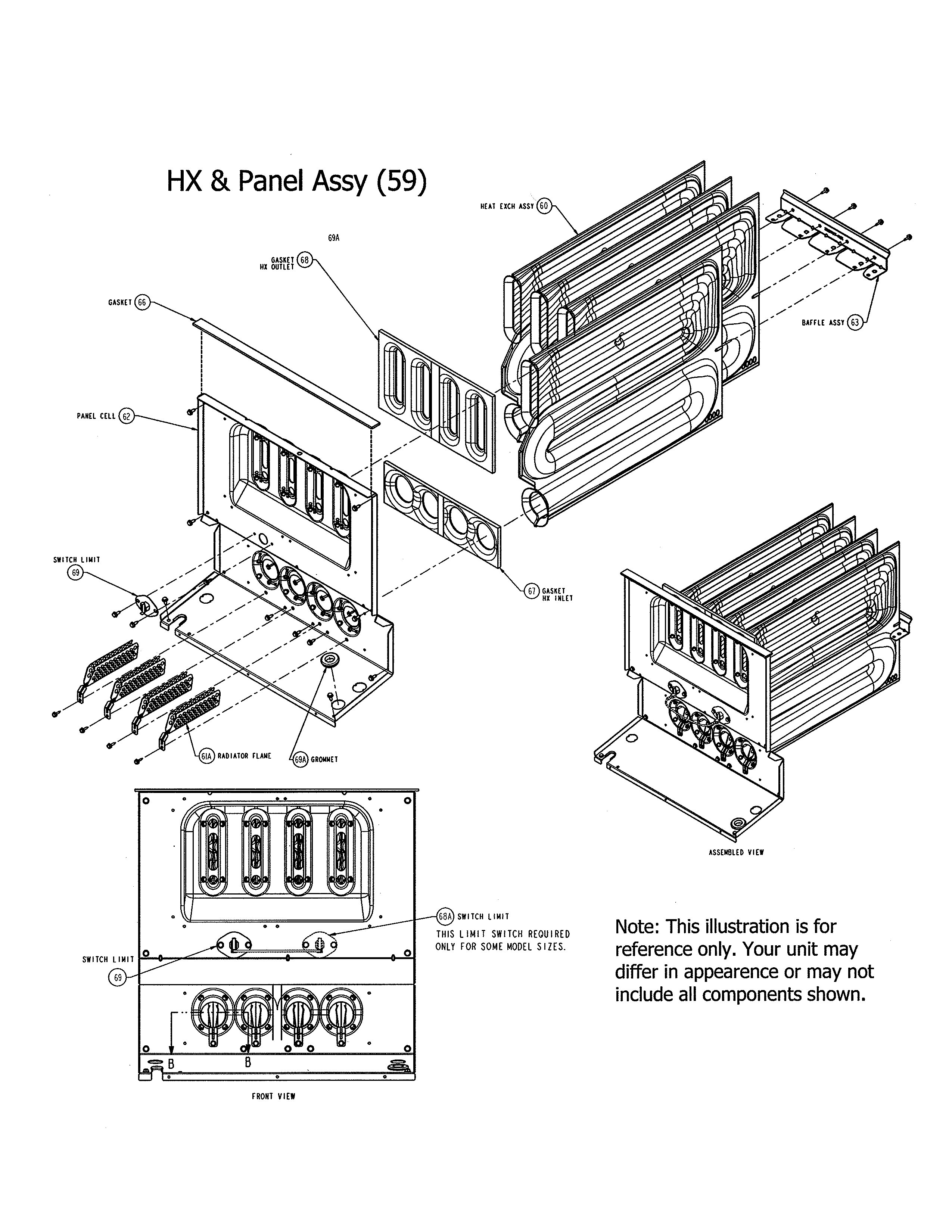 Carrier 58CVX110-10120 hx & panel assembly diagram