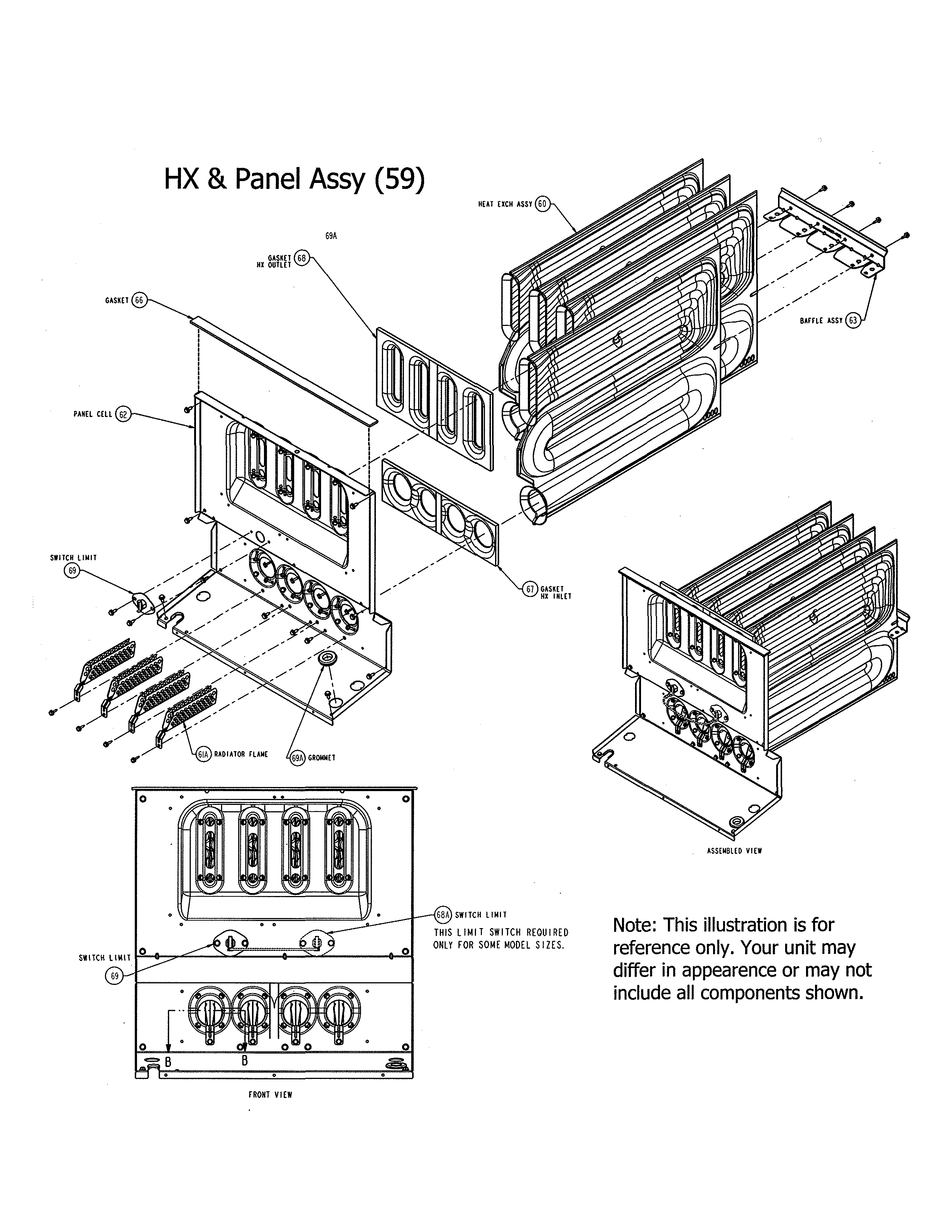 Carrier 58CVX110-10122 hx & panel assembly diagram