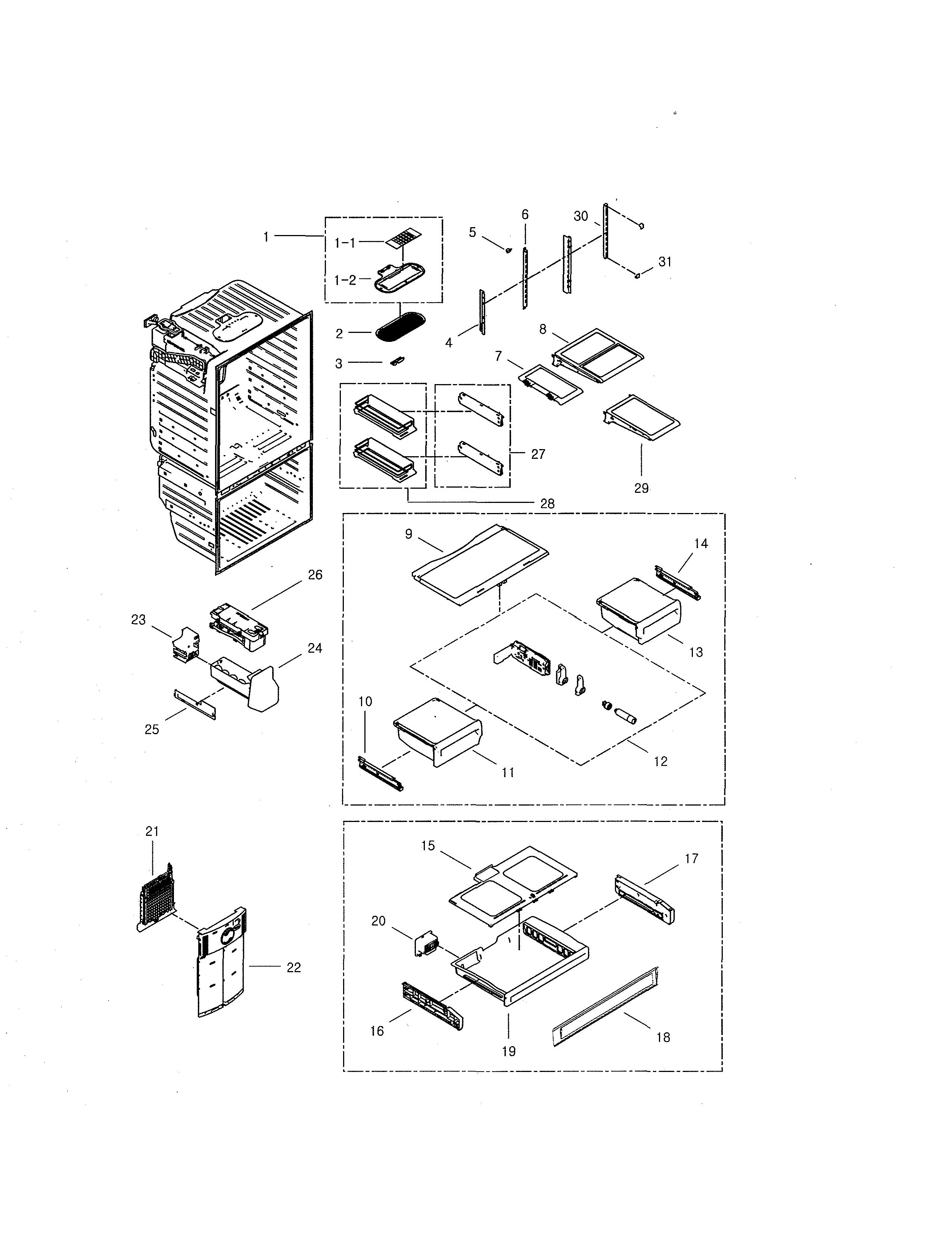 Samsung RFG29THDRS/XAA-00 refrigerator diagram