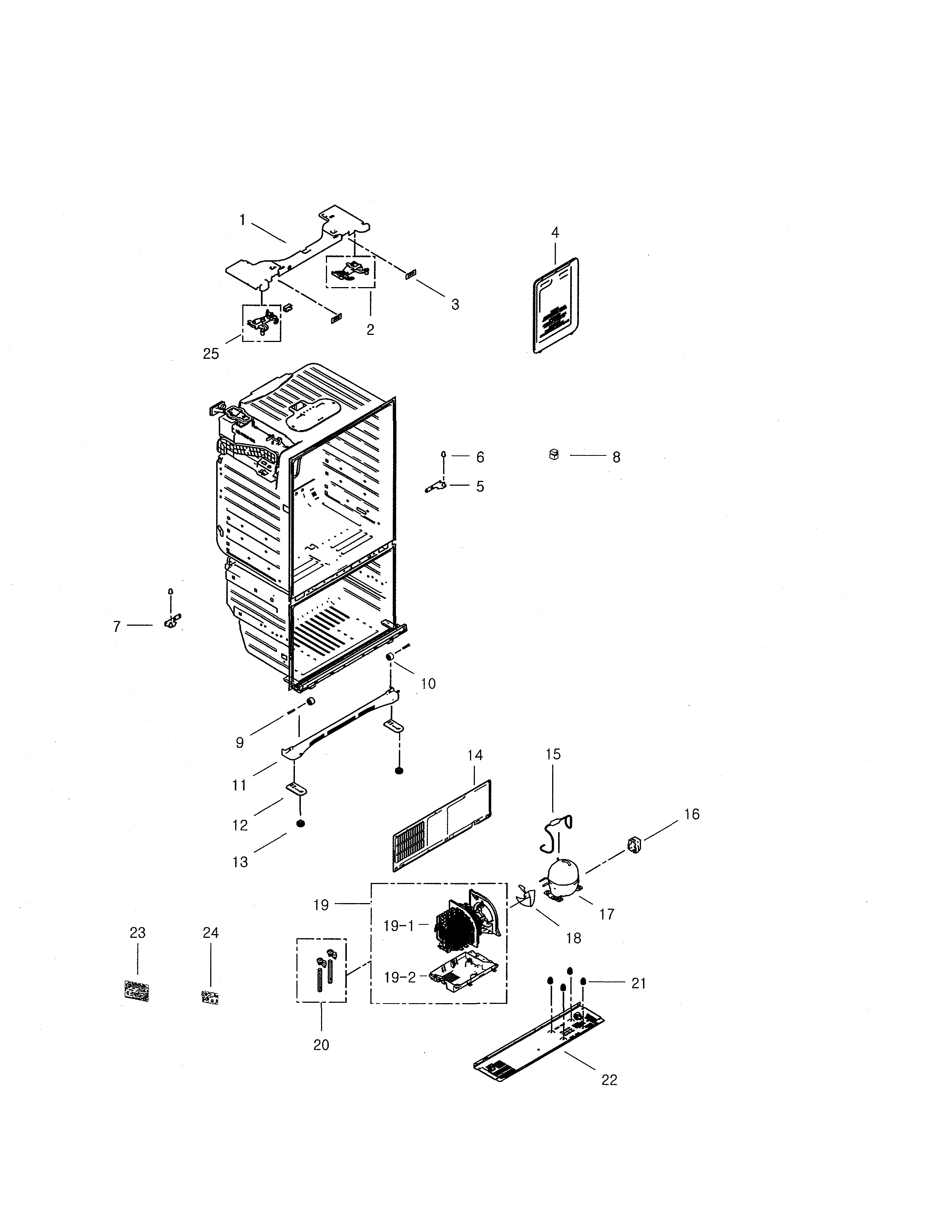 Samsung RFG29THDRS/XAA-00 cabinet diagram