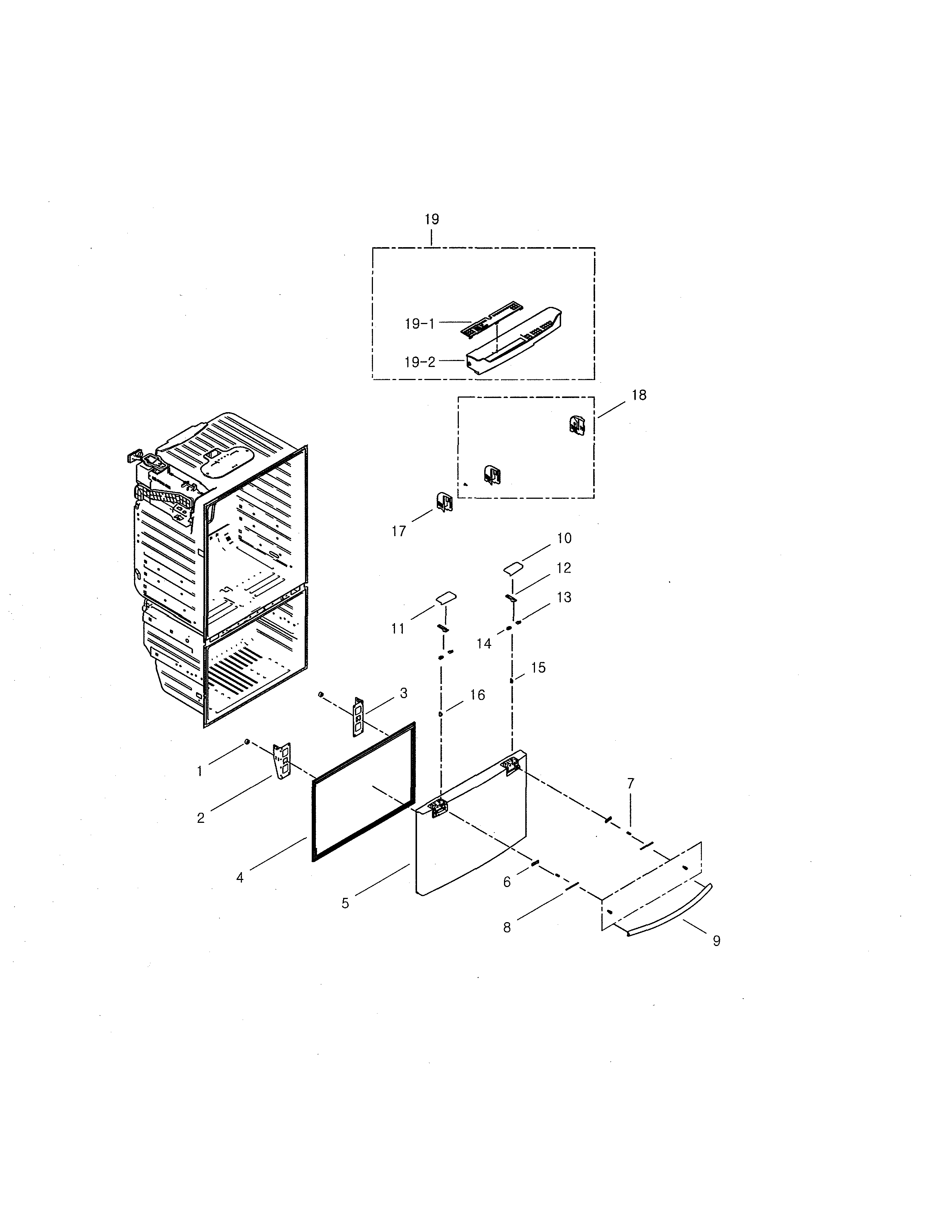 Samsung RFG29THDRS/XAA-00 freezer door diagram
